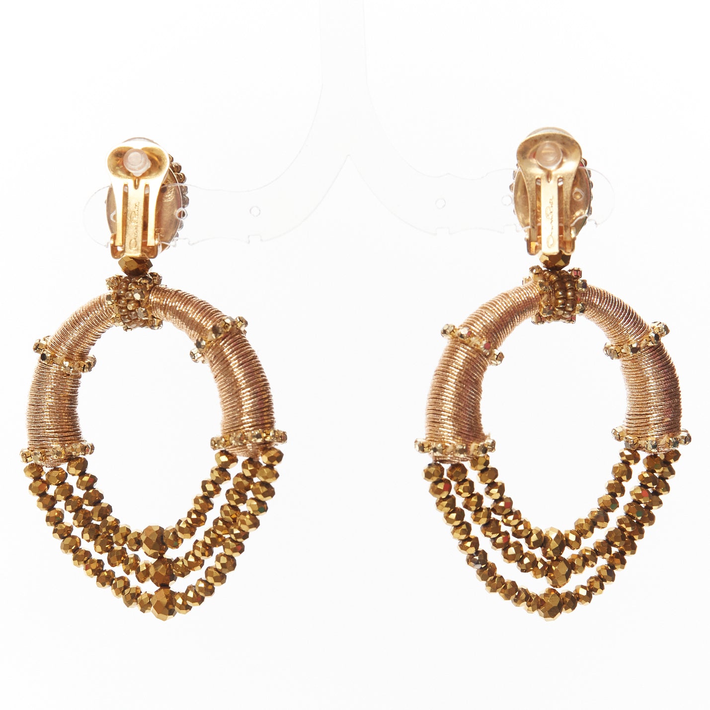 Oscar De La Renta Beaded Hoop Earrings - Image 6