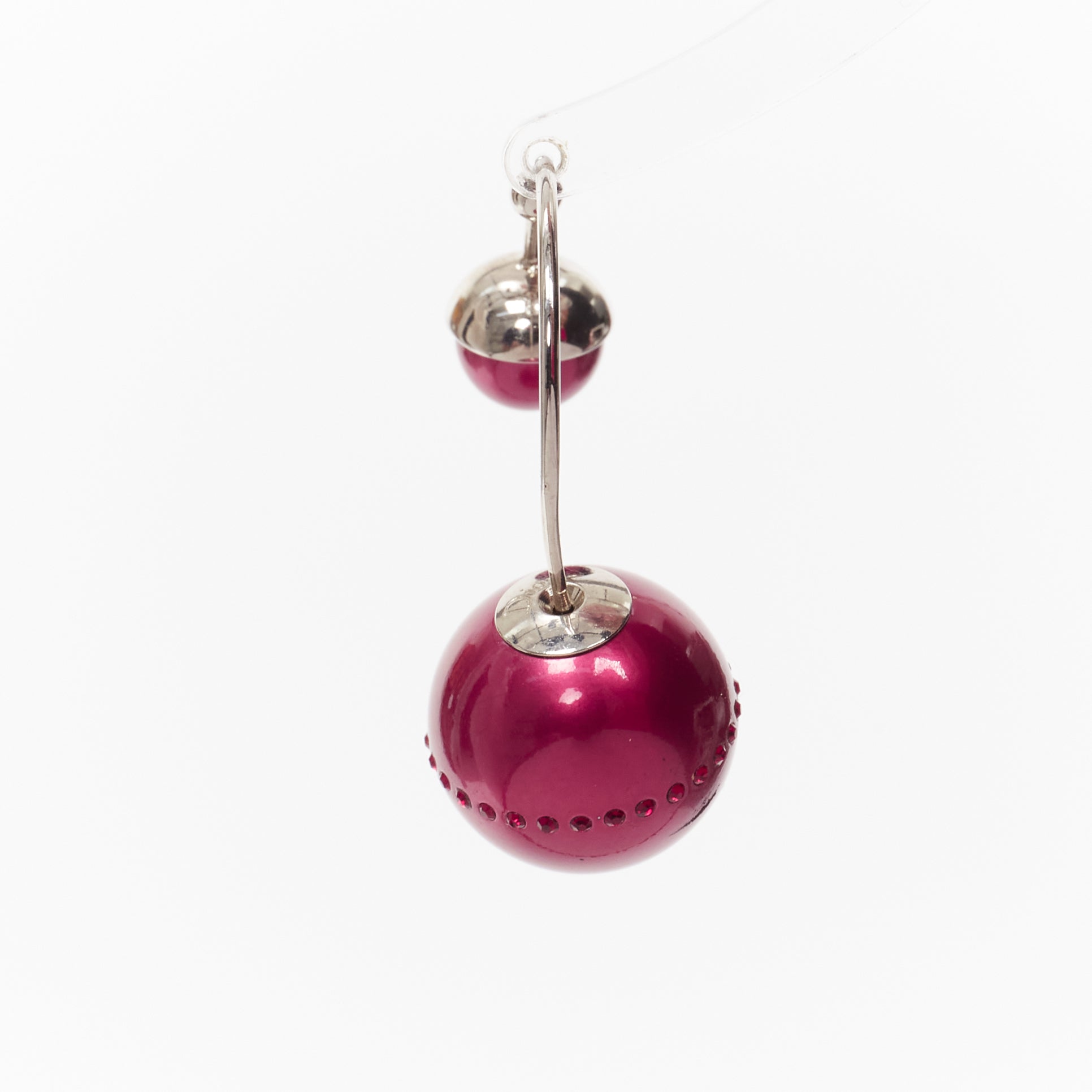 Dior Red Pearl Earrings - Image 6