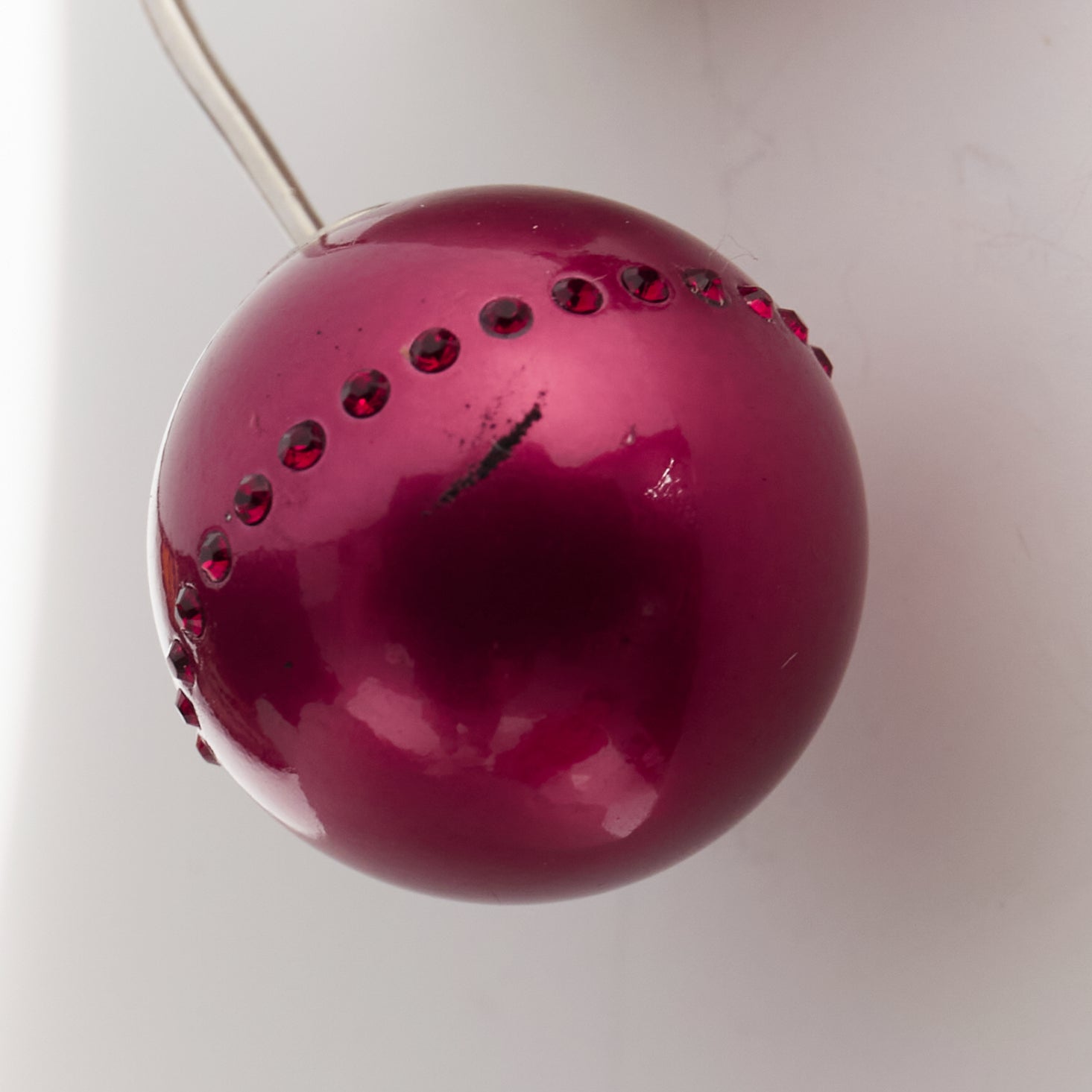 Dior Red Pearl Earrings - Side view