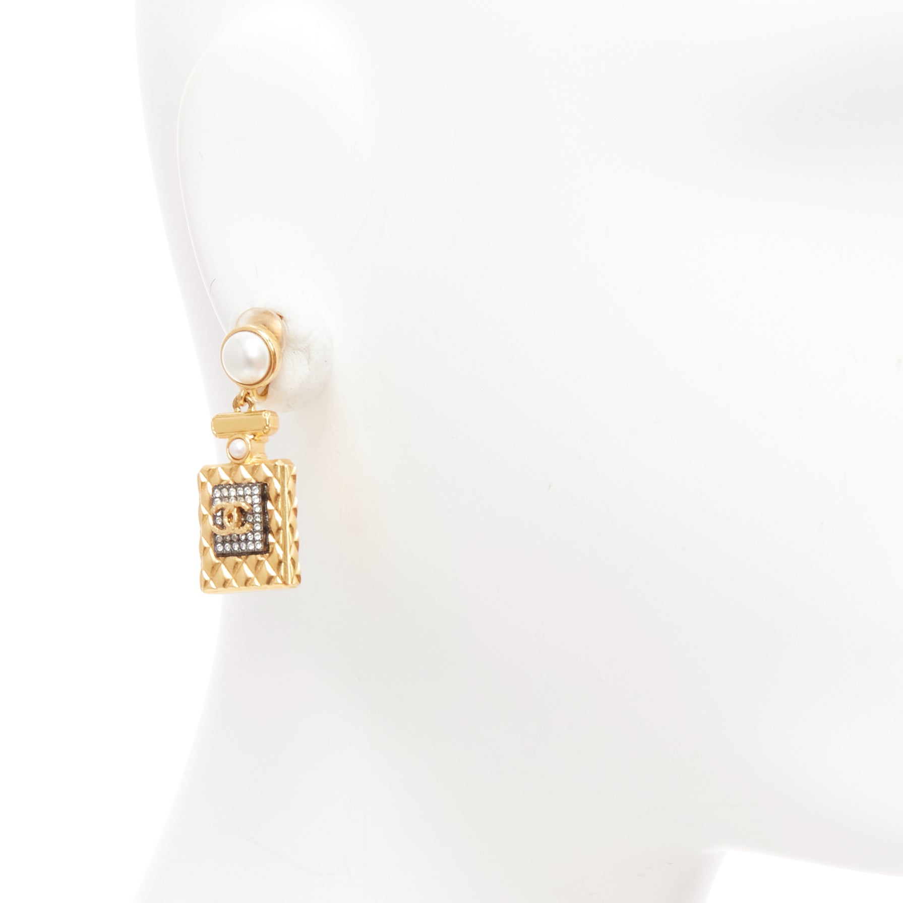 Chanel Perfume Bottle Earrings - Back view