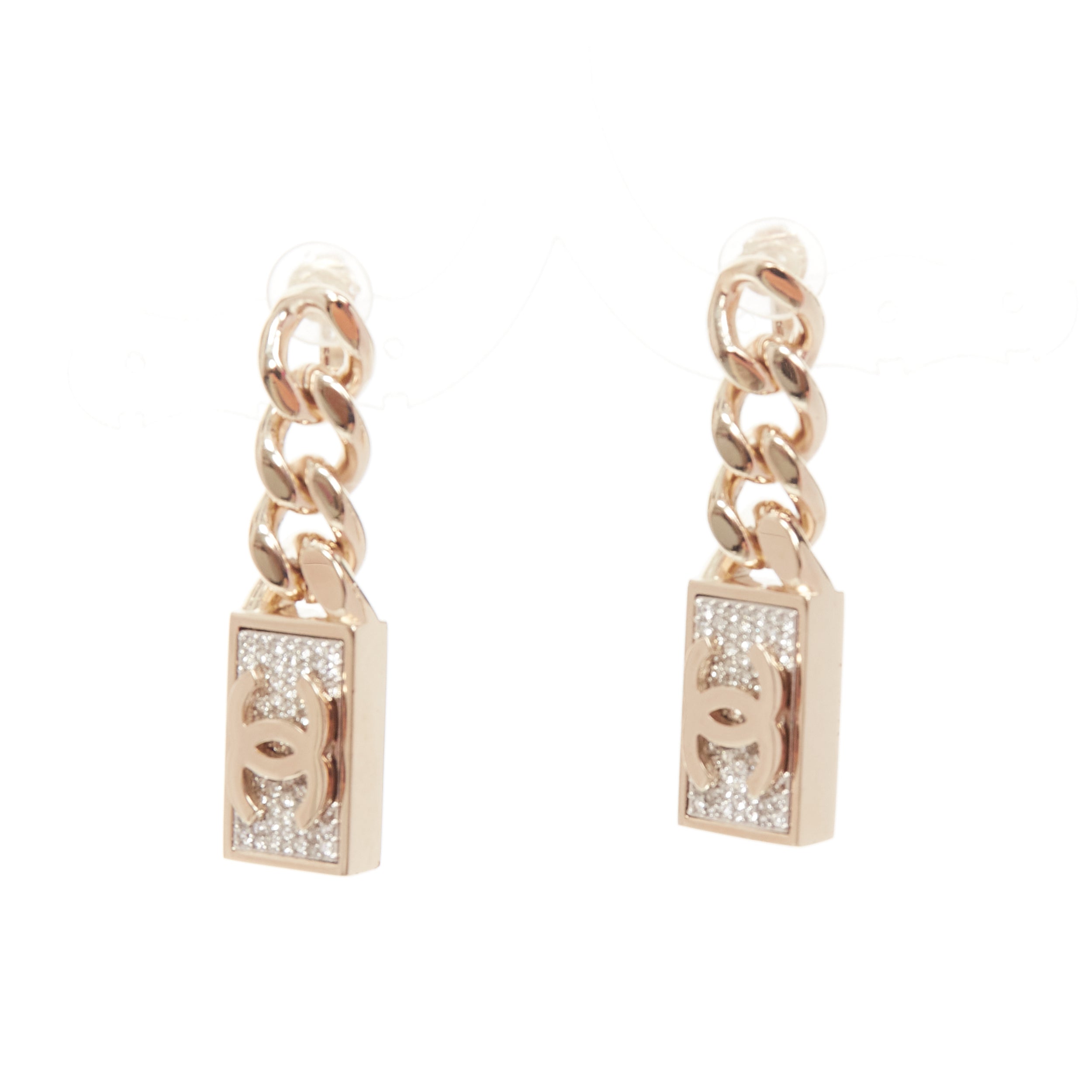 Chanel Pave Chain Earrings