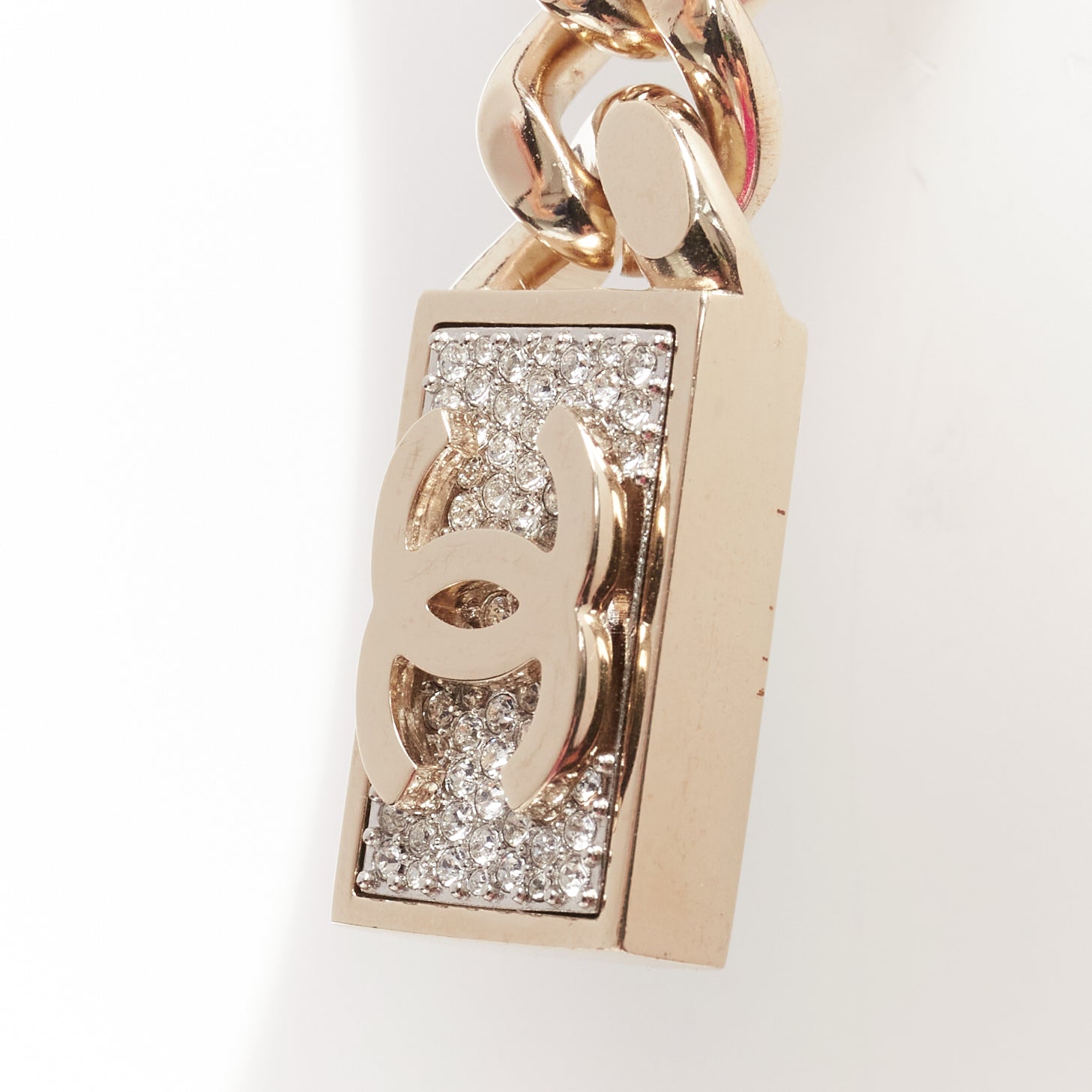 Chanel Pave Chain Earrings - Side view