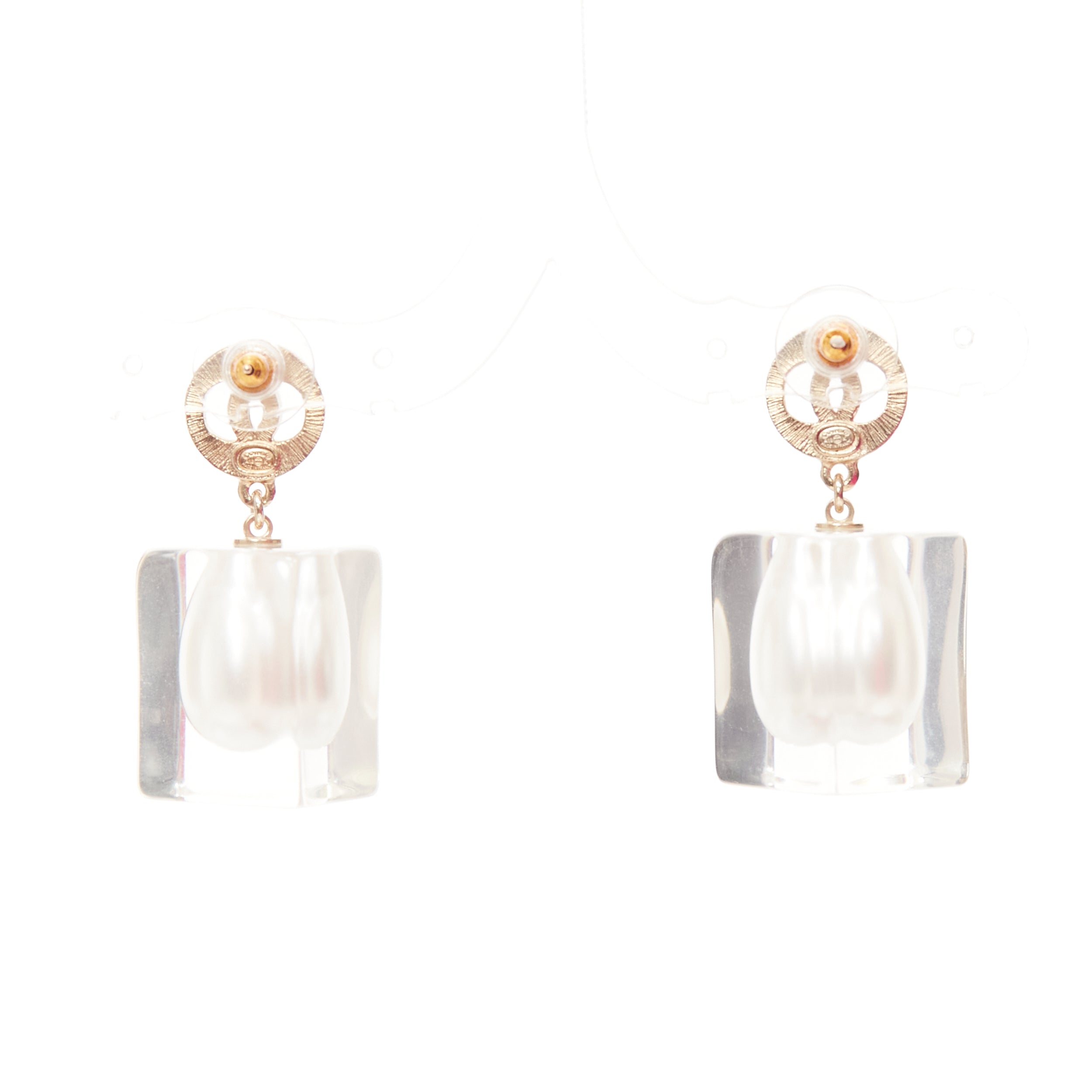 Chanel Encased Pearl Earrings - Image 6