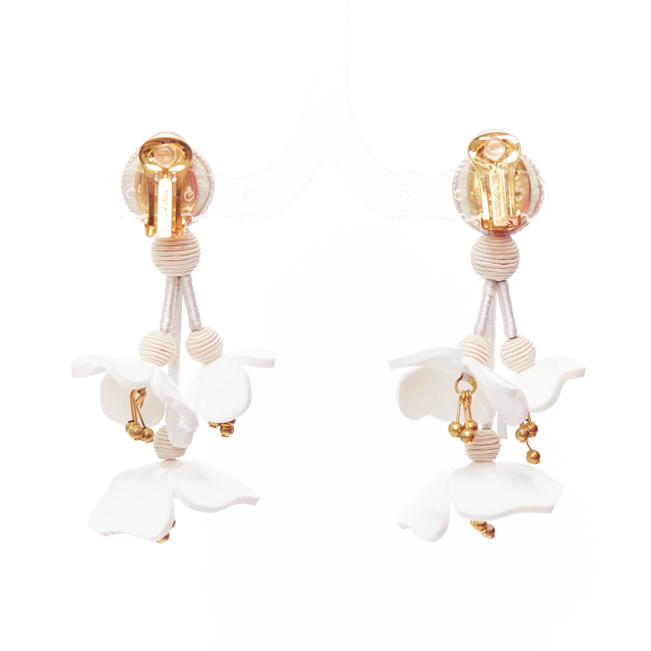Oscar De La Renta Floral Acrylic Earrings - Image 6