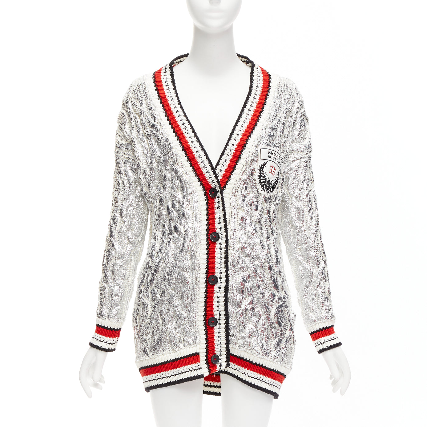 Ermanno Scervino Silver Foil Cardigan