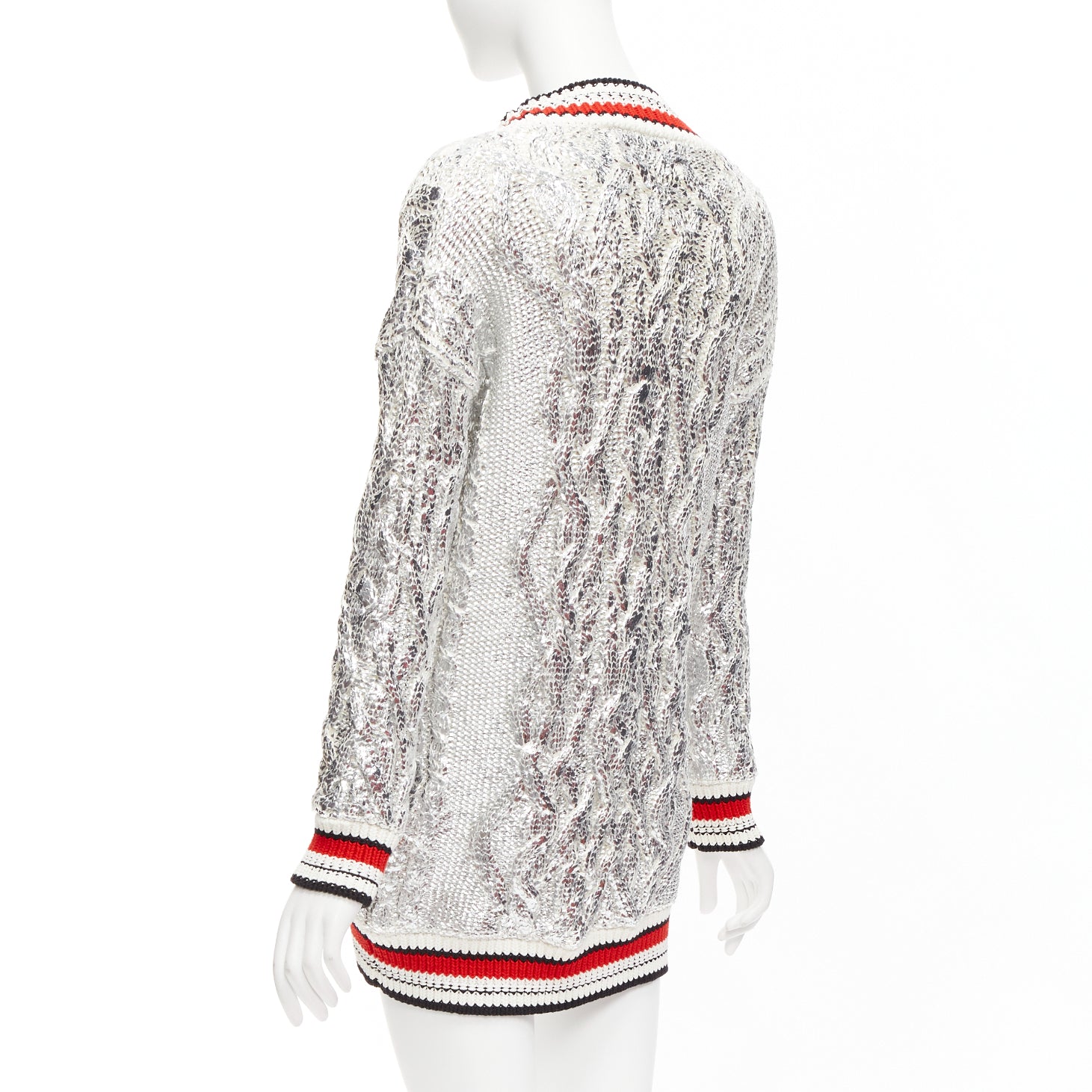 Ermanno Scervino Silver Foil Cardigan - Detail 2