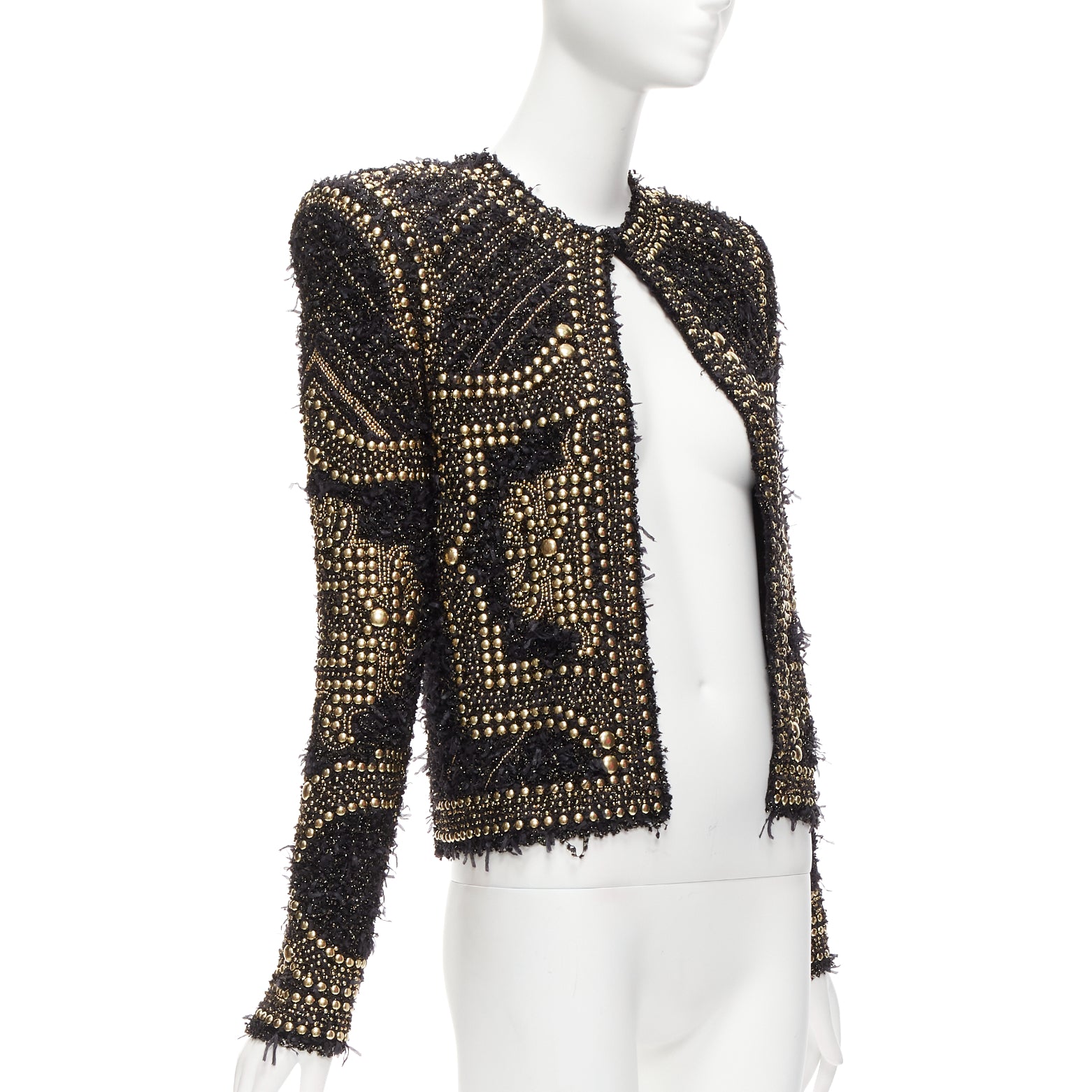 Balmain Gold Tweed Jacket - 4