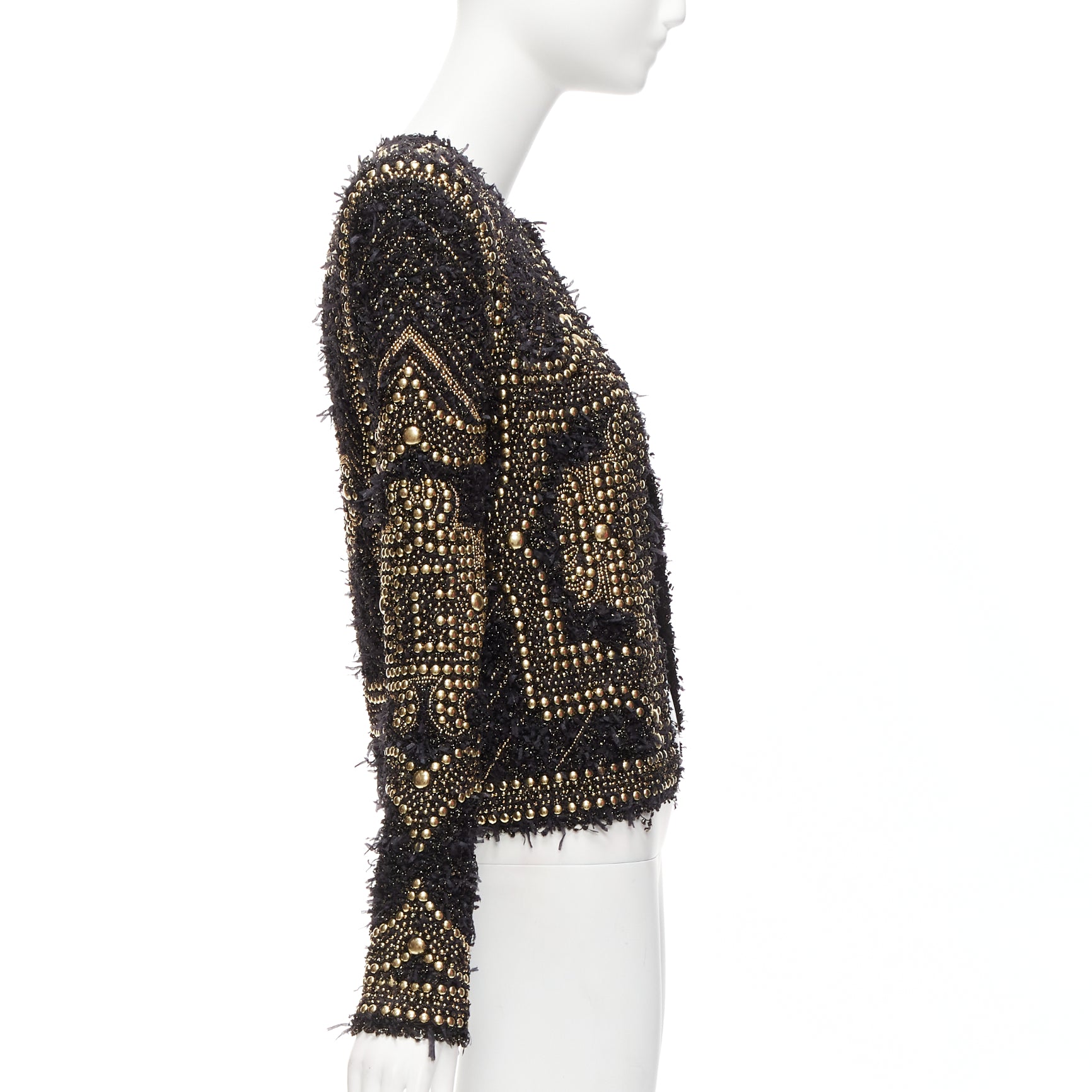 Balmain Gold Tweed Jacket - Side view