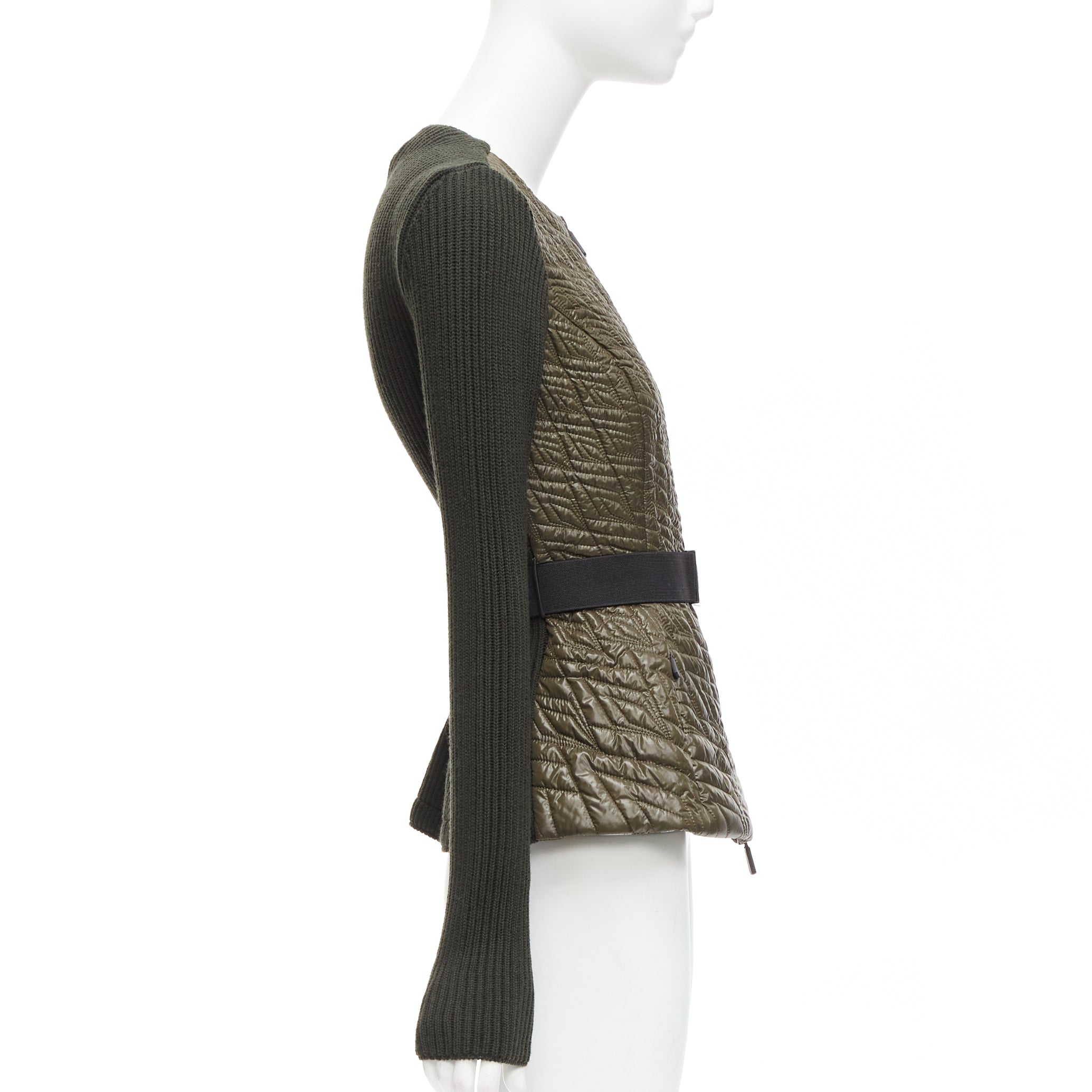 Moncler Green Quilted Puffer Jacket - Side view