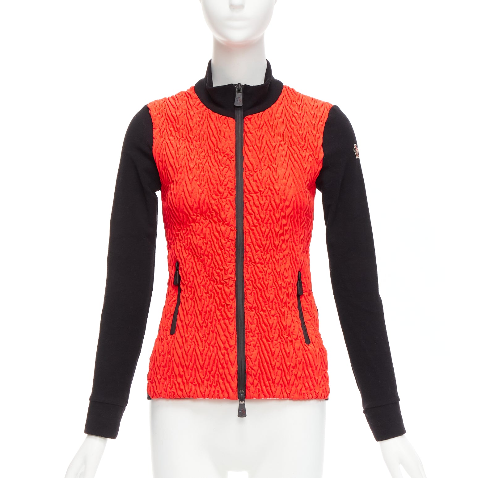 Moncler Red Chevron Fitted Jacket