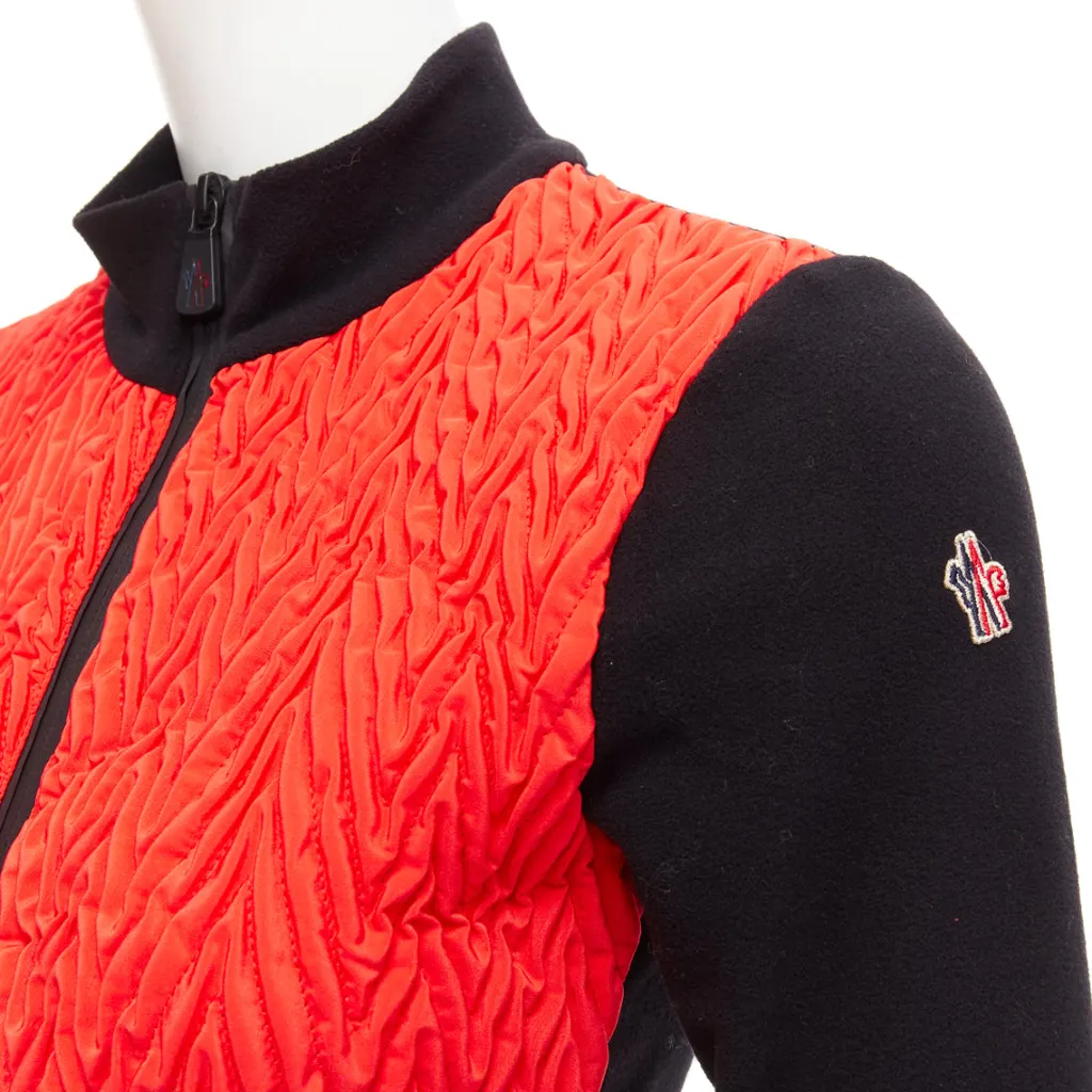Moncler Red Chevron Fitted Jacket Orange Polyester Never worn, with tag - Back View