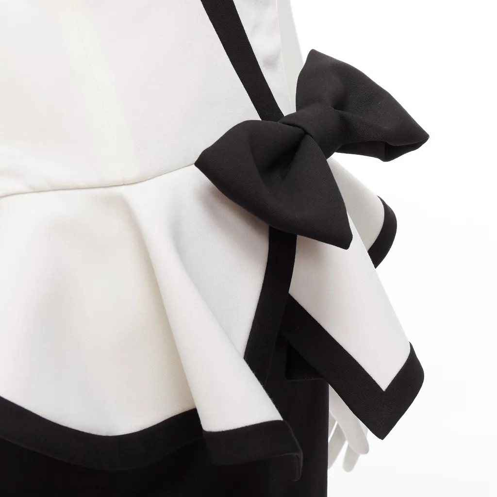 Alessandra Rich Colorblocked Cocktail Dress Black Wool Never worn - Back View