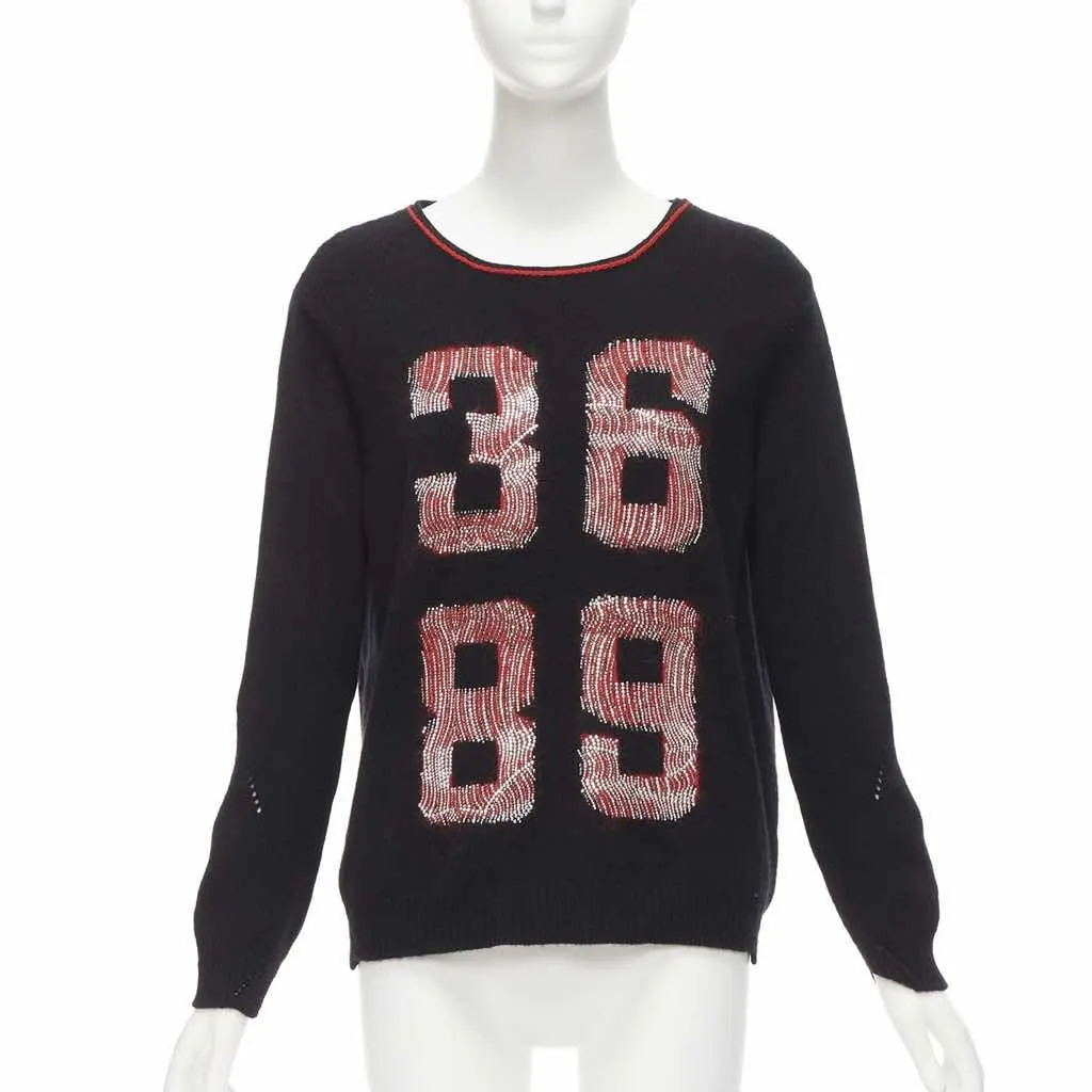 Ermanno Scervino Mohair Red Sweater Black Cashmere Never worn - Front View