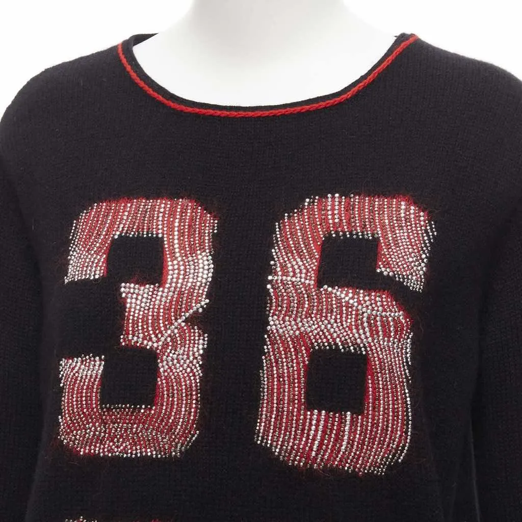 Ermanno Scervino Mohair Red Sweater Black Cashmere Never worn - Back View