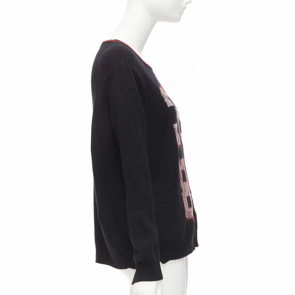 Ermanno Scervino Mohair Red Sweater Black Cashmere Never worn - Model View