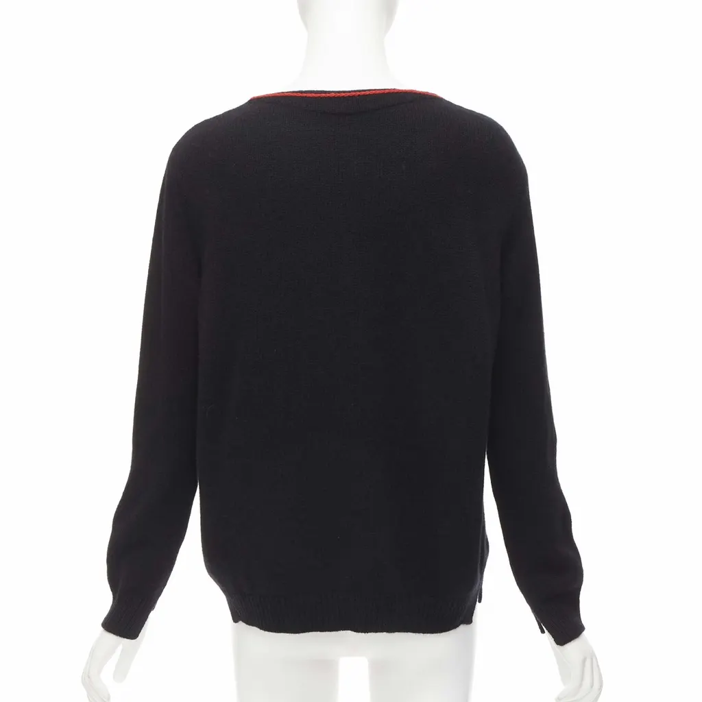 Ermanno Scervino Mohair Red Sweater Black Cashmere Never worn - Box View