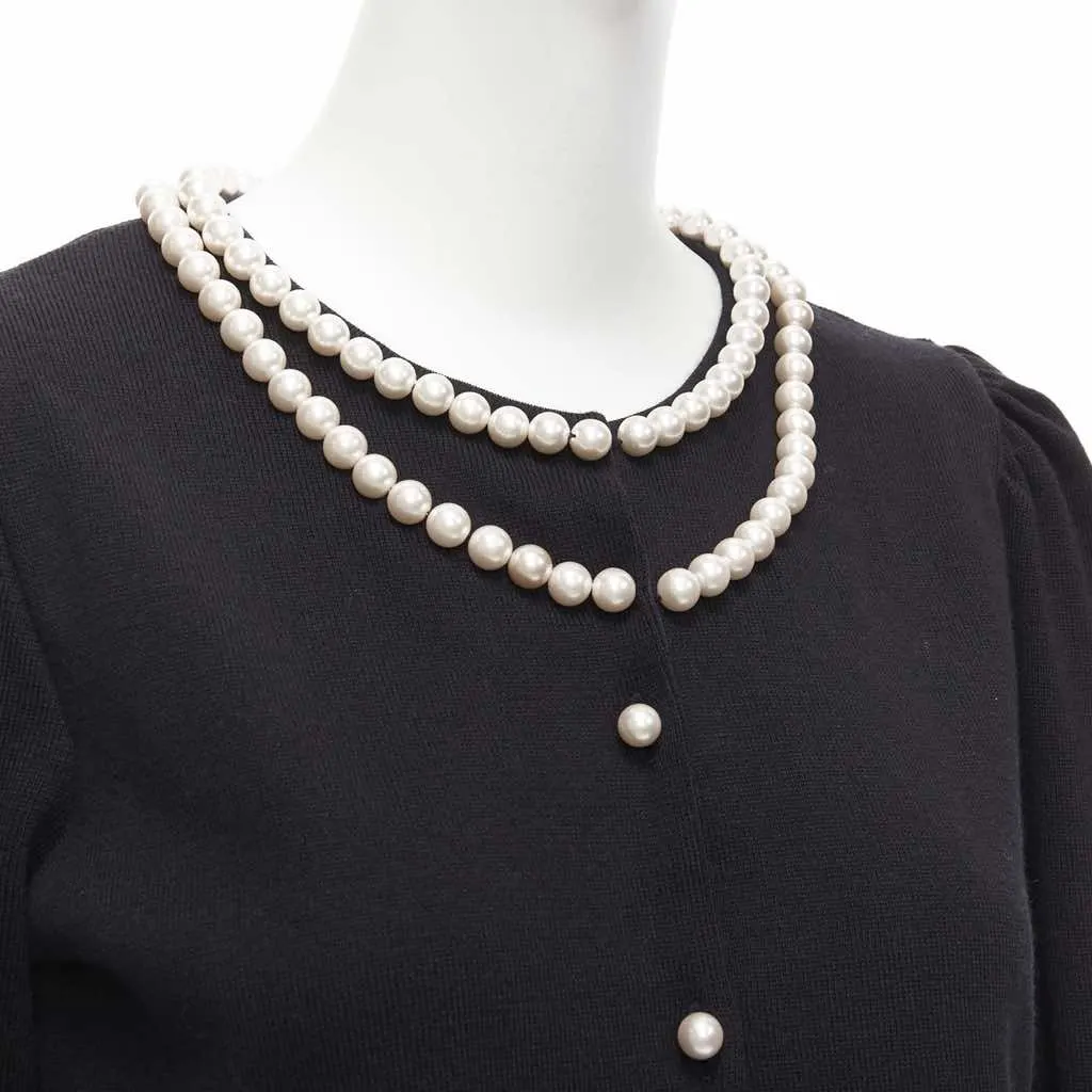 Moschino Pearl Collar Cardigan Black Polyamide Never worn - Back View