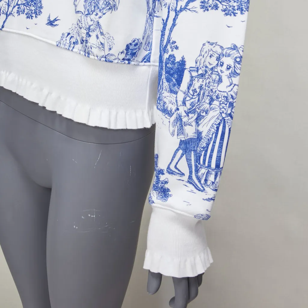Moschino Toile Frill Hoodie White Cotton Never worn - Back View