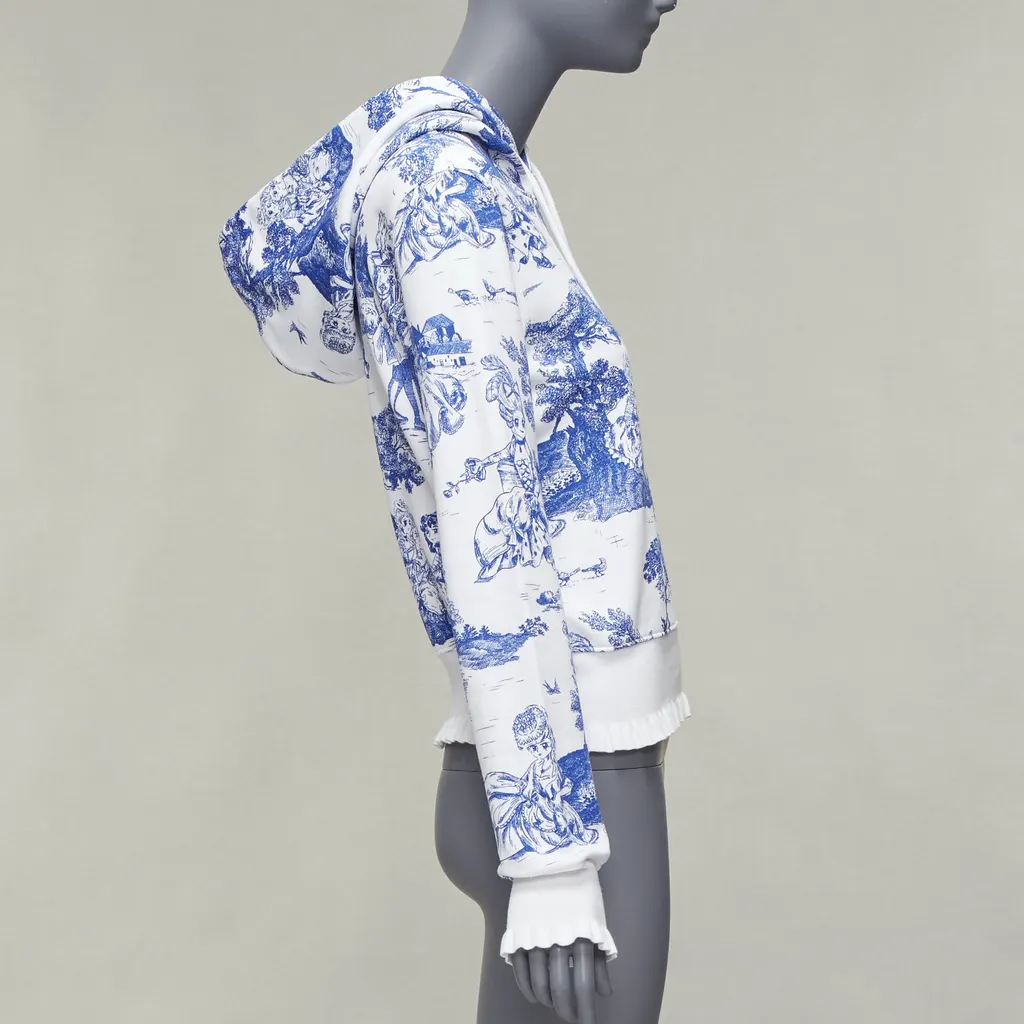 Moschino Toile Frill Hoodie White Cotton Never worn - Model View