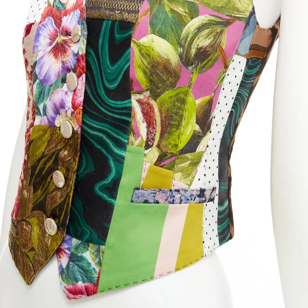 Dolce & Gabbana Floral Brocade Vest MultiColor Polyester Never worn - Back View