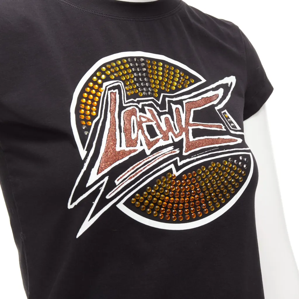 Loewe Crystal Glitter Shirt Black Cotton Never worn - Back View