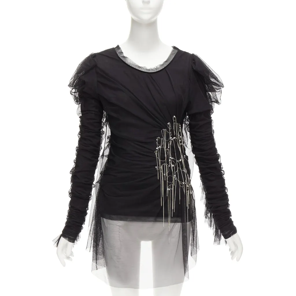 Faith Connexion Mesh Chain Top Black Viscose Never worn - Front View