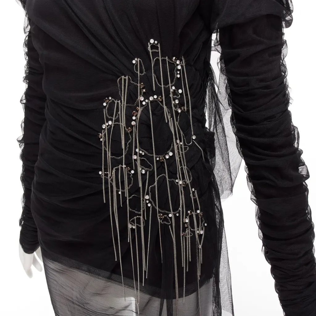 Faith Connexion Mesh Chain Top Black Viscose Never worn - Back View