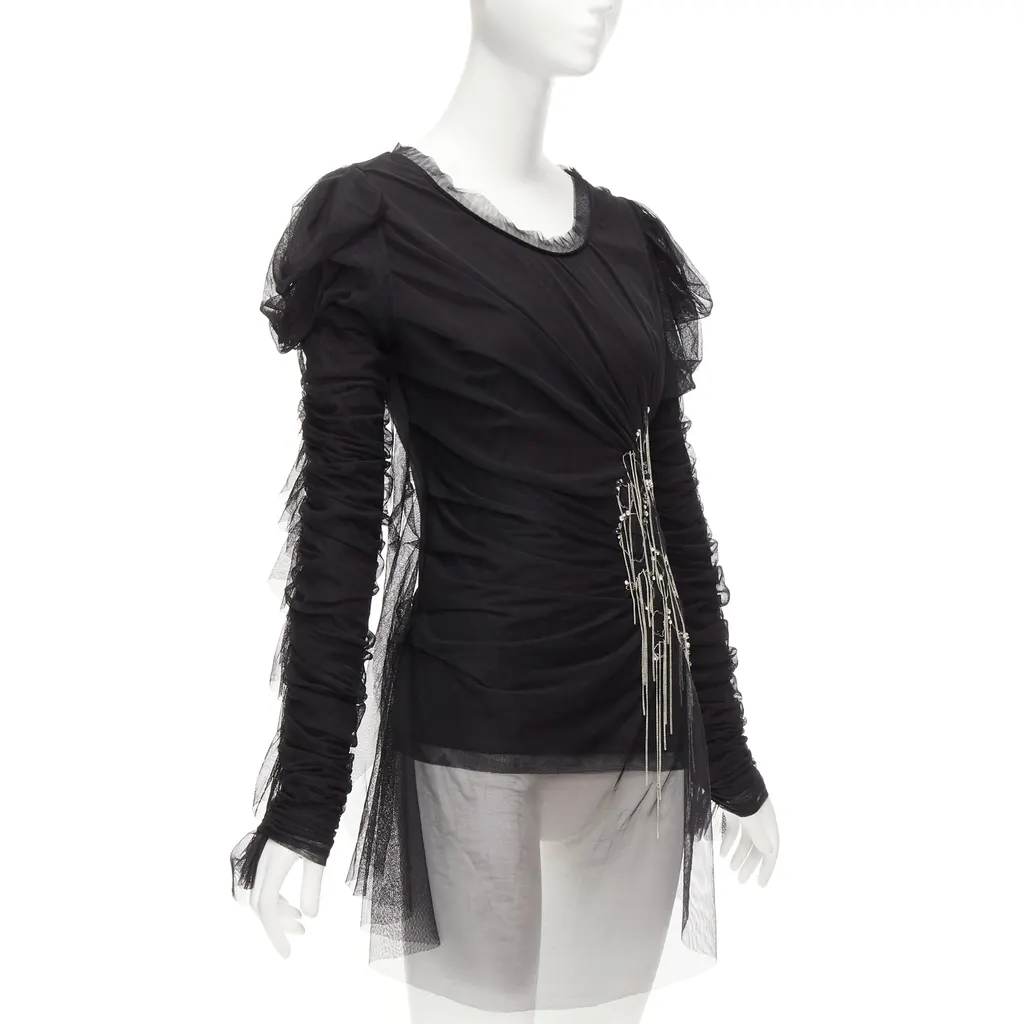Faith Connexion Mesh Chain Top Black Viscose Never worn - Inside View