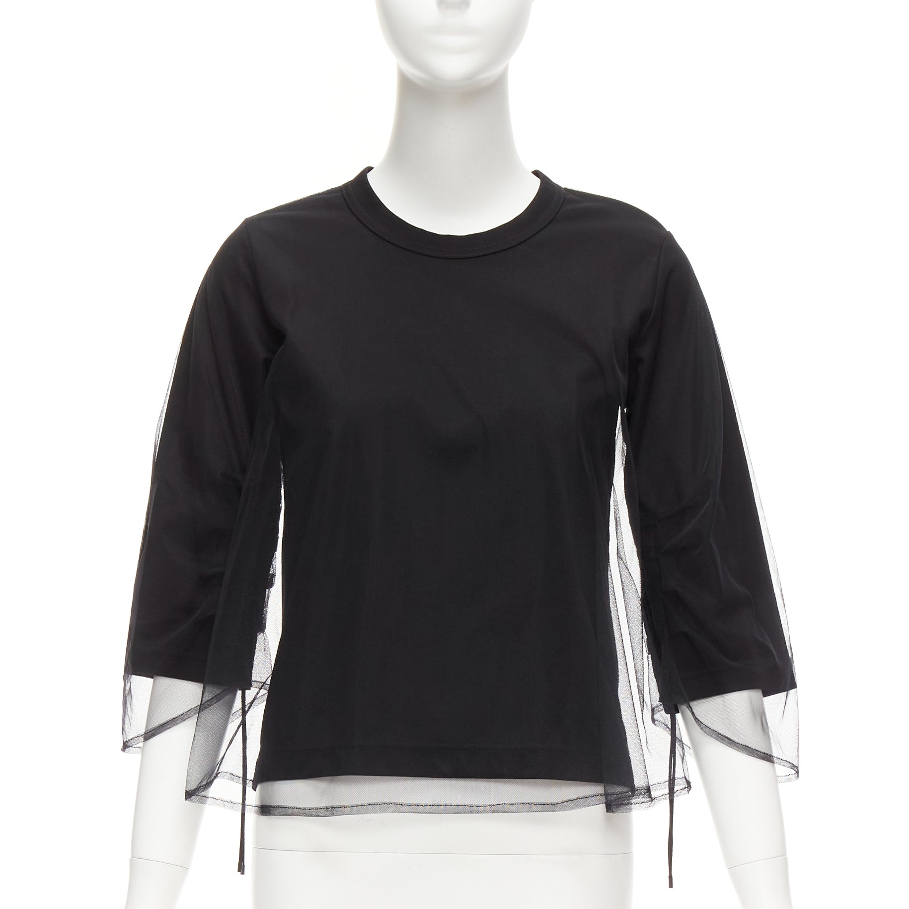 Noir Kei Ninomiya Tulle Ruched Shirt