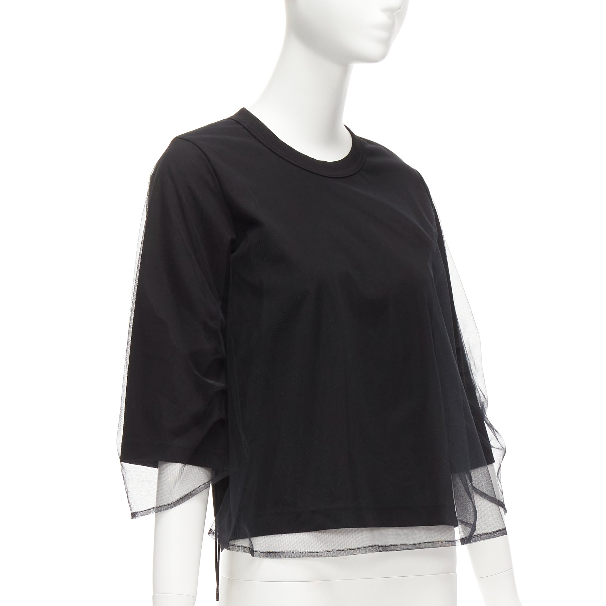 Noir Kei Ninomiya Tulle Ruched Shirt - Image 6
