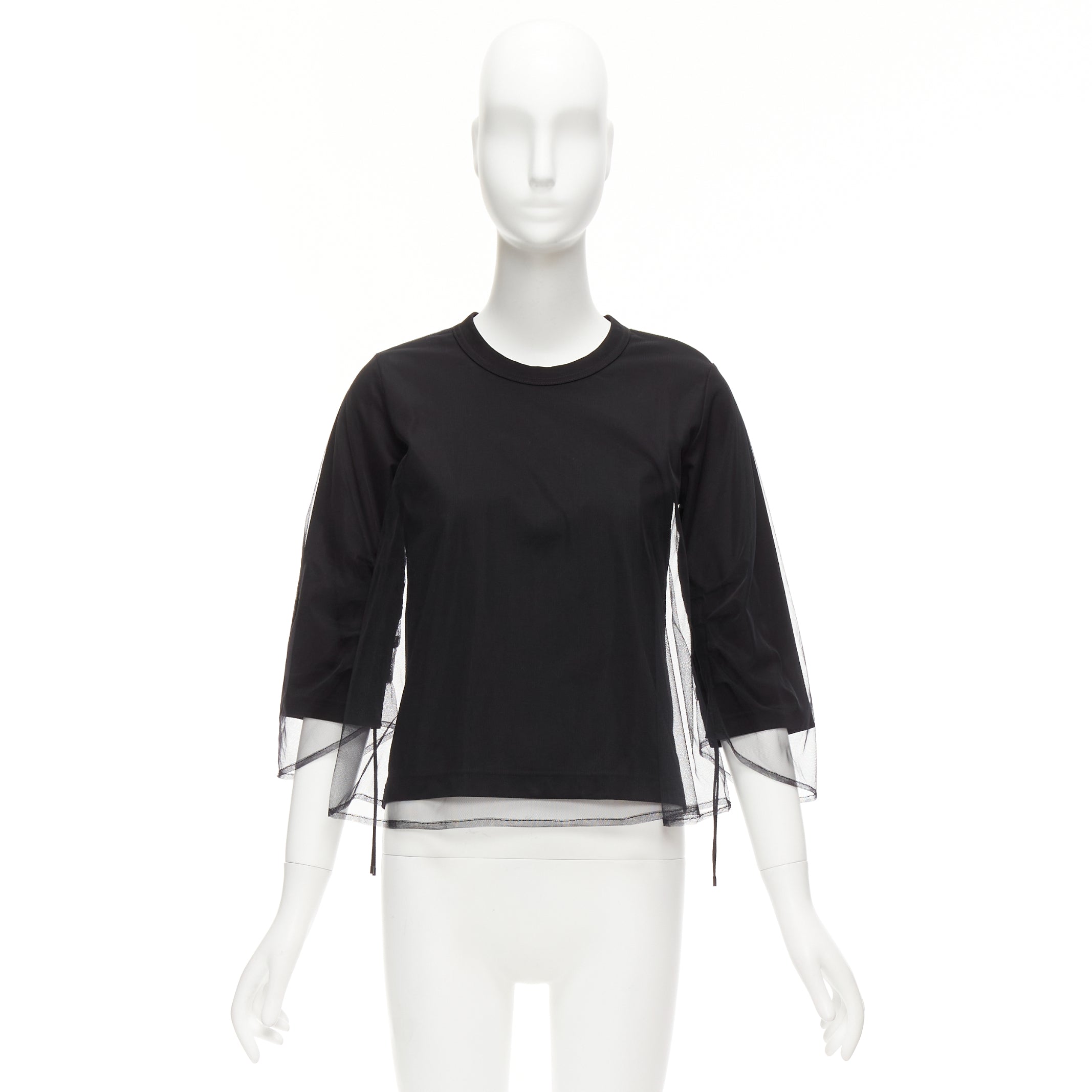 Noir Kei Ninomiya Tulle Ruched Shirt - Image 11