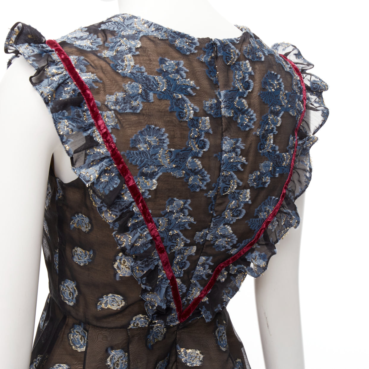 Erdem Velvet Frill Top - Detail 2