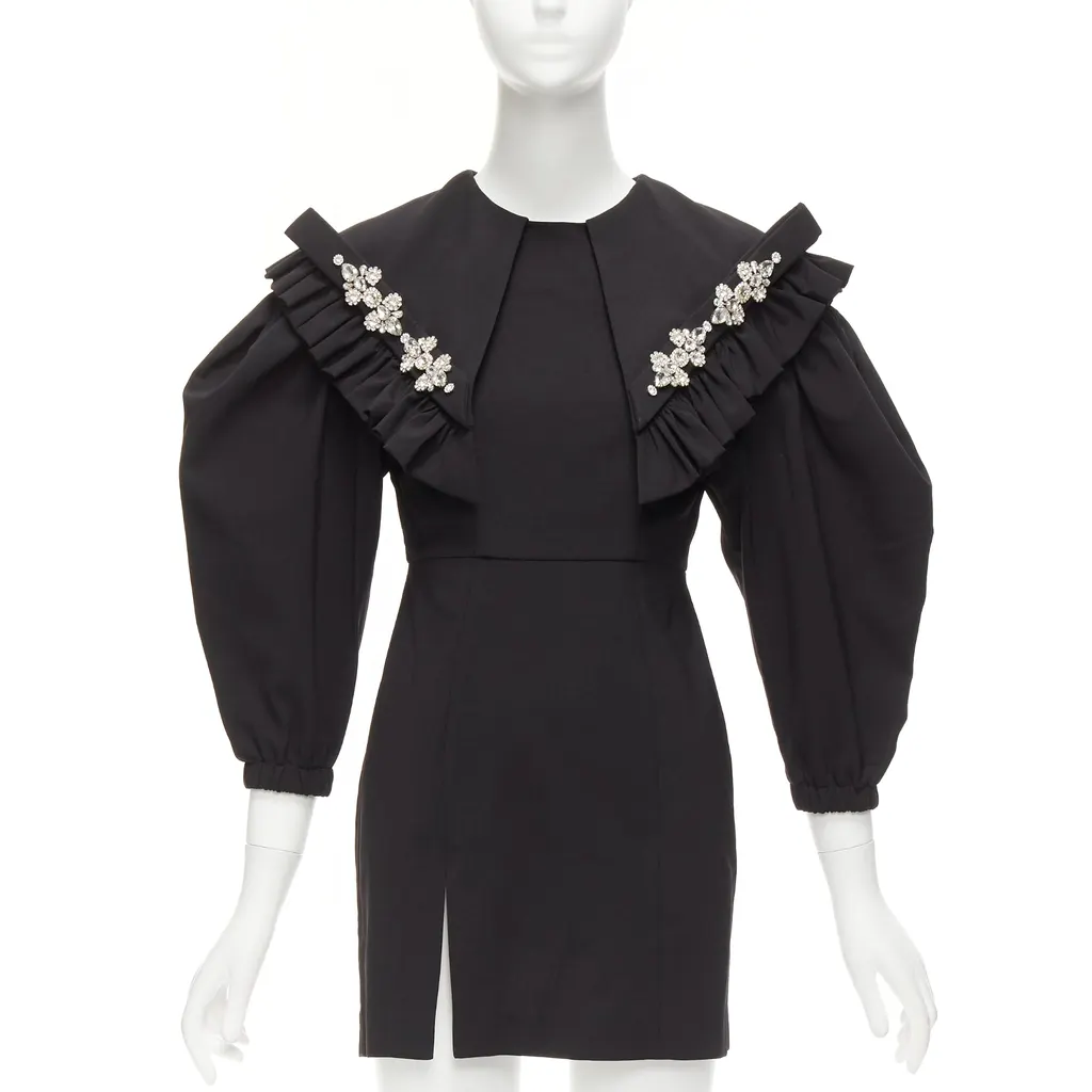 Shushu Tong Crystal Collar Dress Black Polyester Never worn - Front View