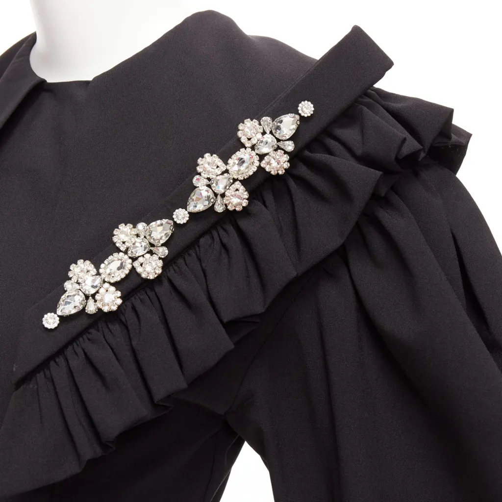 Shushu Tong Crystal Collar Dress Black Polyester Never worn - Back View