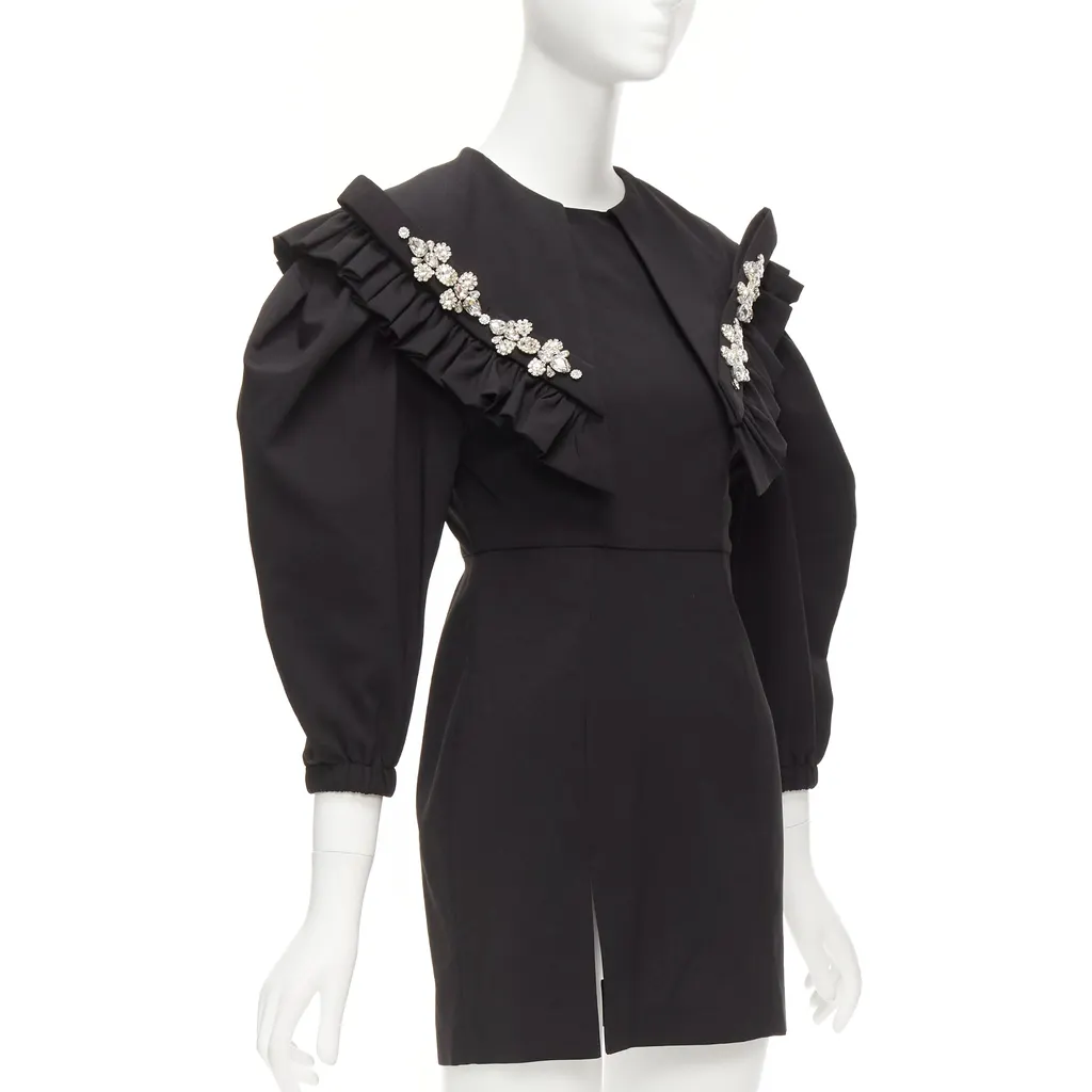 Shushu Tong Crystal Collar Dress Black Polyester Never worn - Inside View