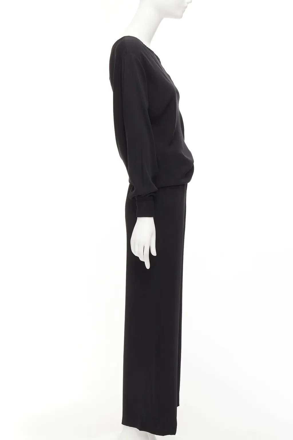 Maison Martin Margiela Black Draped Jumpsuit Black Polyester Never worn - Model View