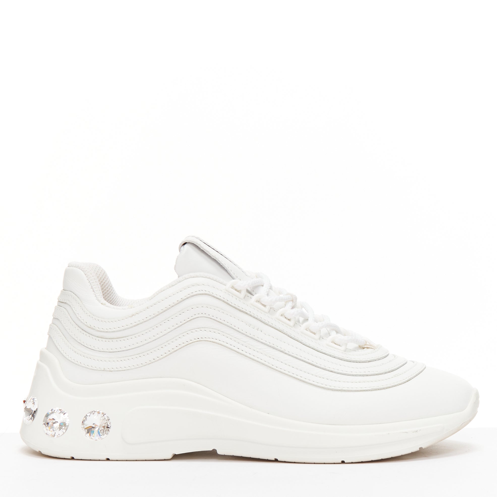 Miu Miu Crystal Heel Sneakers