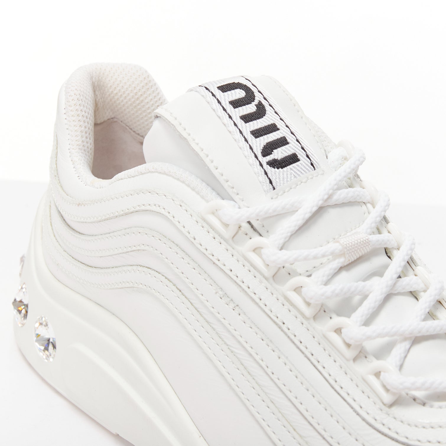 Miu Miu Crystal Heel Sneakers - Back view