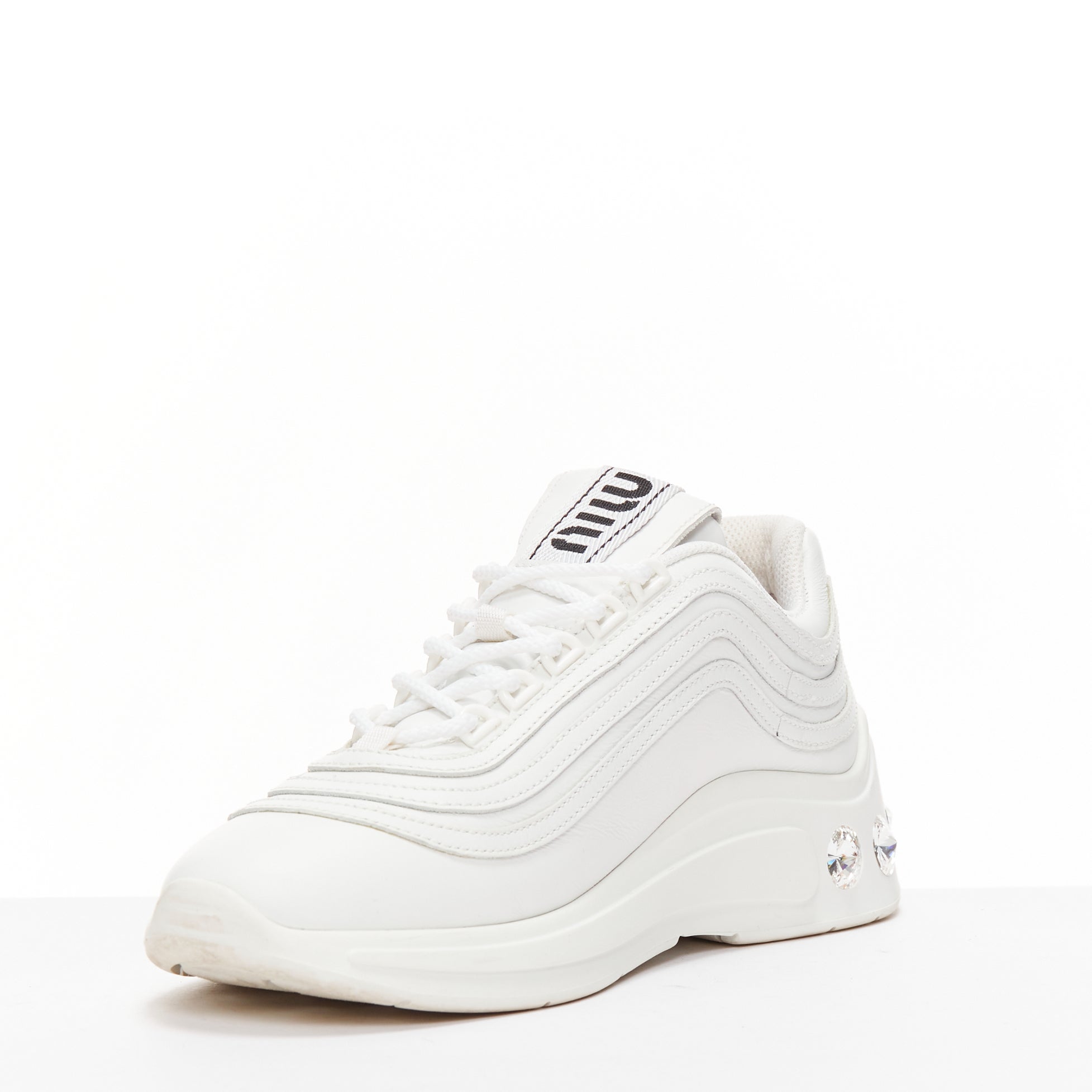 Miu Miu Crystal Heel Sneakers - Side view