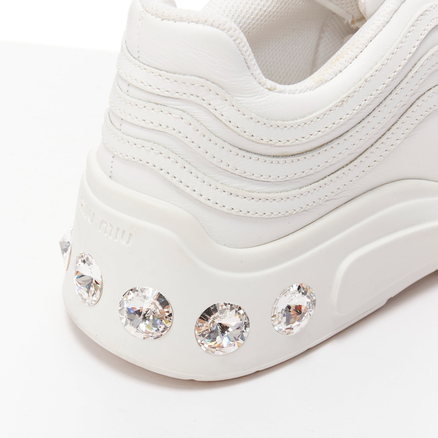 Miu Miu Crystal Heel Sneakers - Image 10
