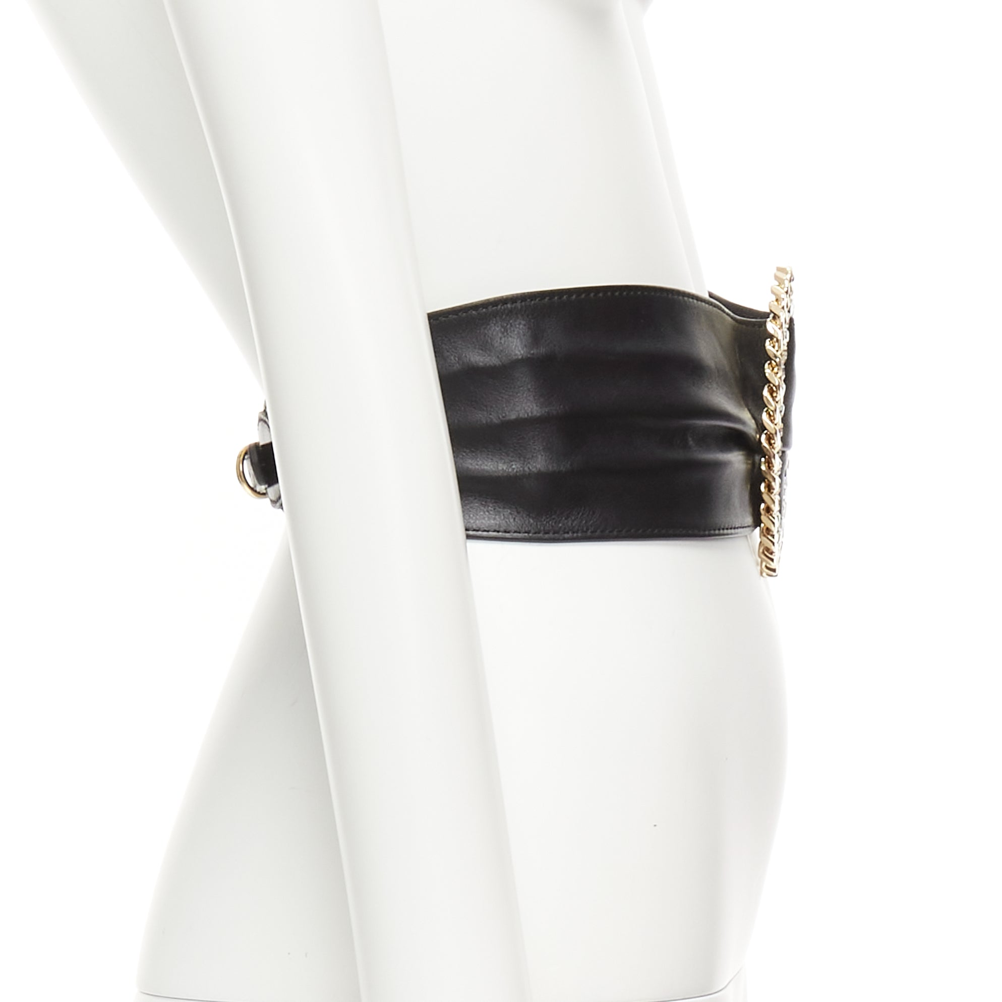 Alessandra Rich Stripe Fabric Skinny Belt - 4