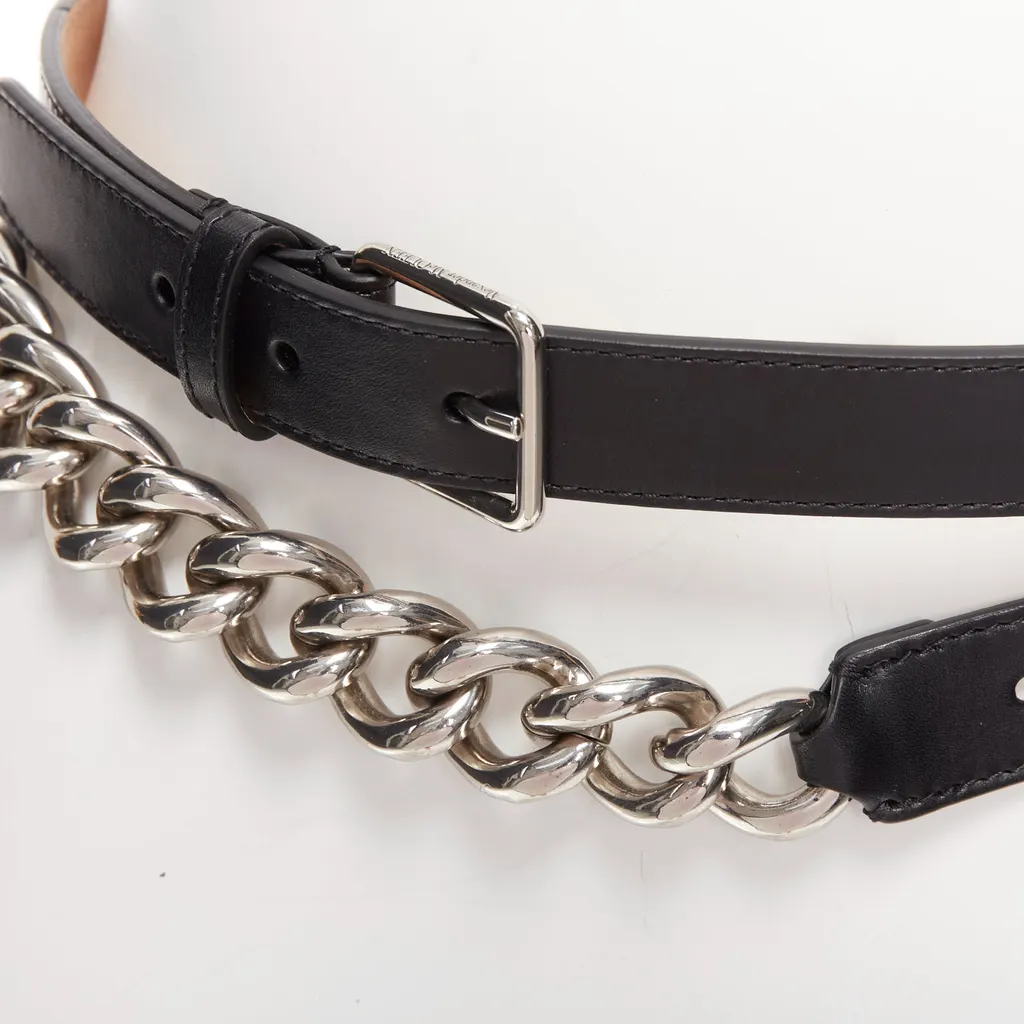 Alexander McQueen Tiger Buckle Copper Belt Black Leather Very good - Back View