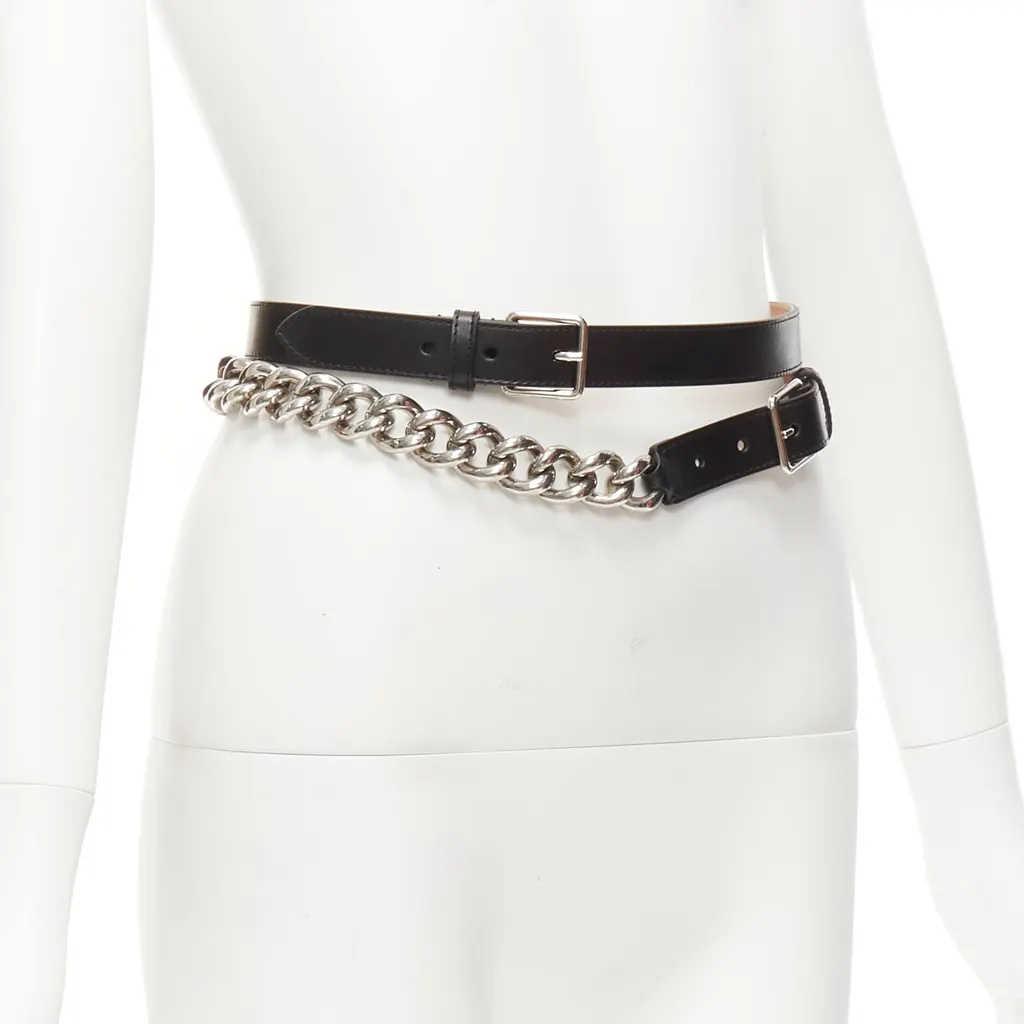 Alexander McQueen Tiger Buckle Copper Belt Black Leather Very good - Inside View
