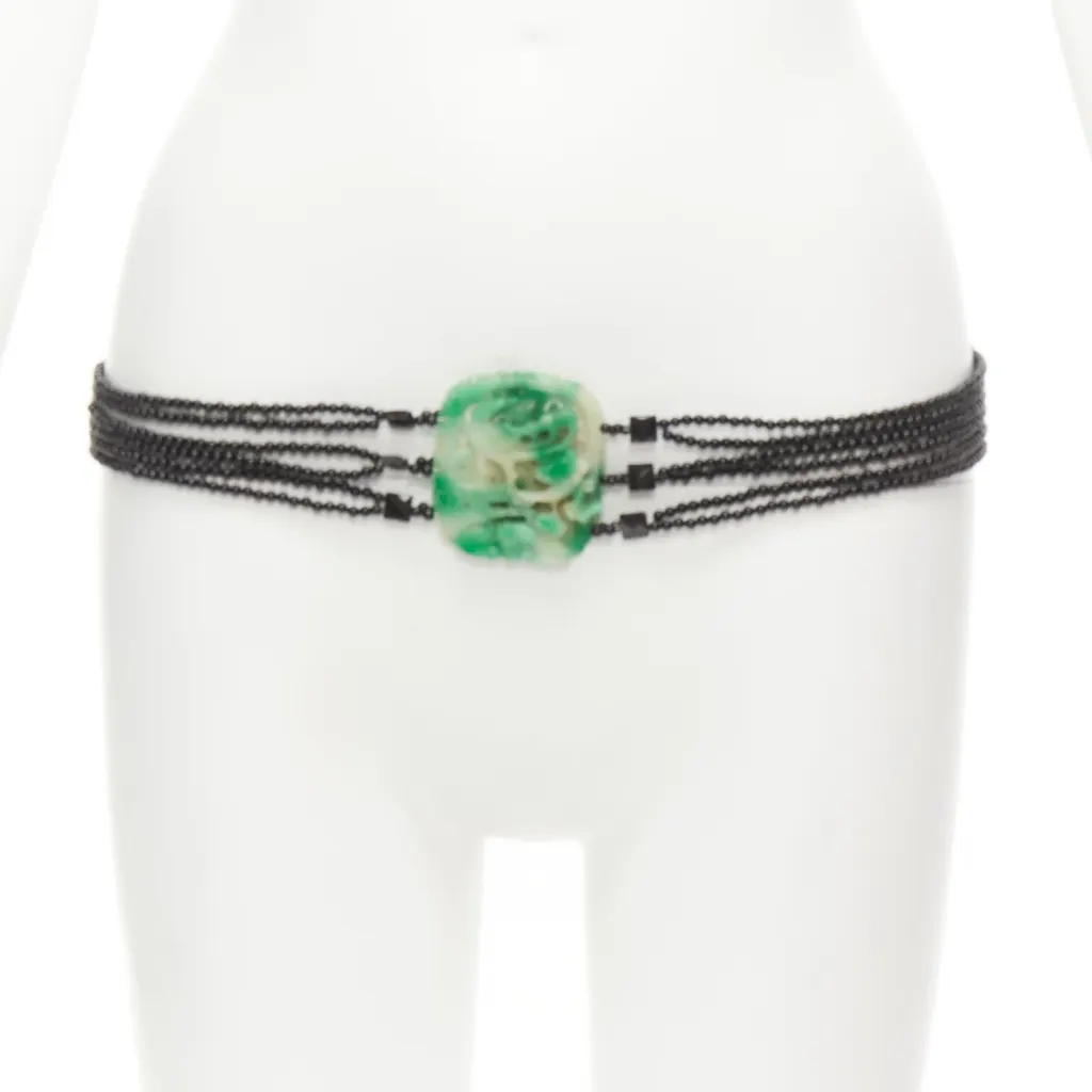 Unsigned Bow Punk Stud Belt Green Very good - Front View