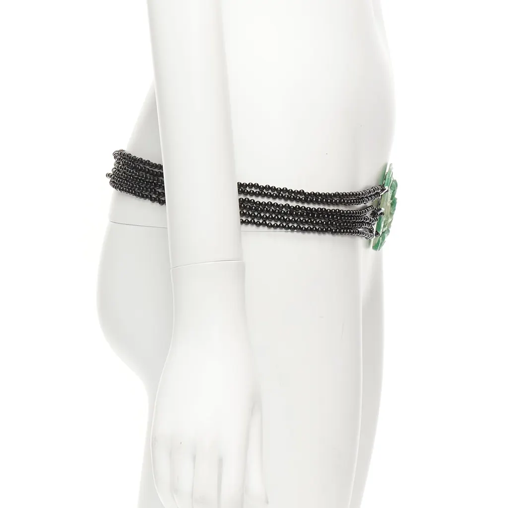 Unsigned Bow Punk Stud Belt Green Very good - Model View