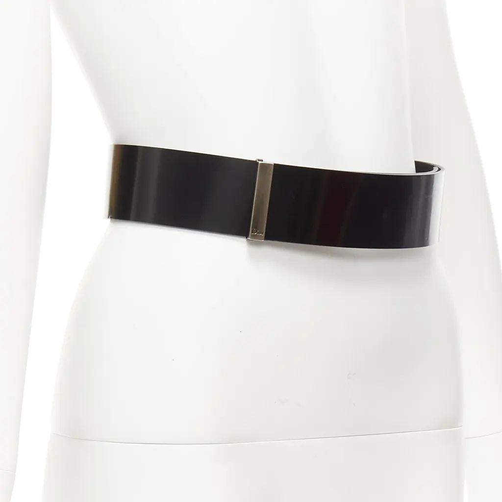 Dior Interlocking GG Chain Belt Black Leather Good - Inside View