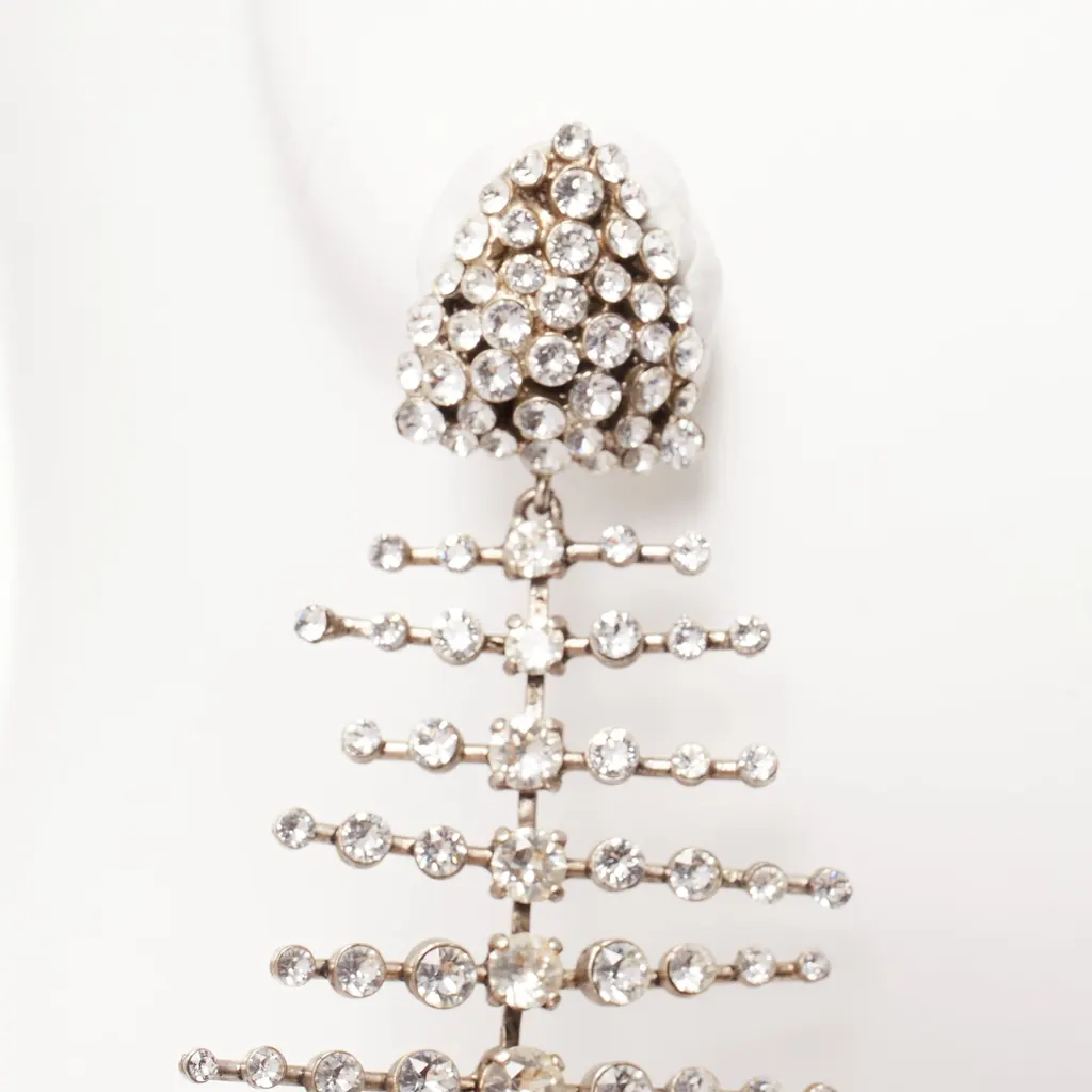 Saint Laurent Fish Bone Earrings Silver Metal Very good - Box View