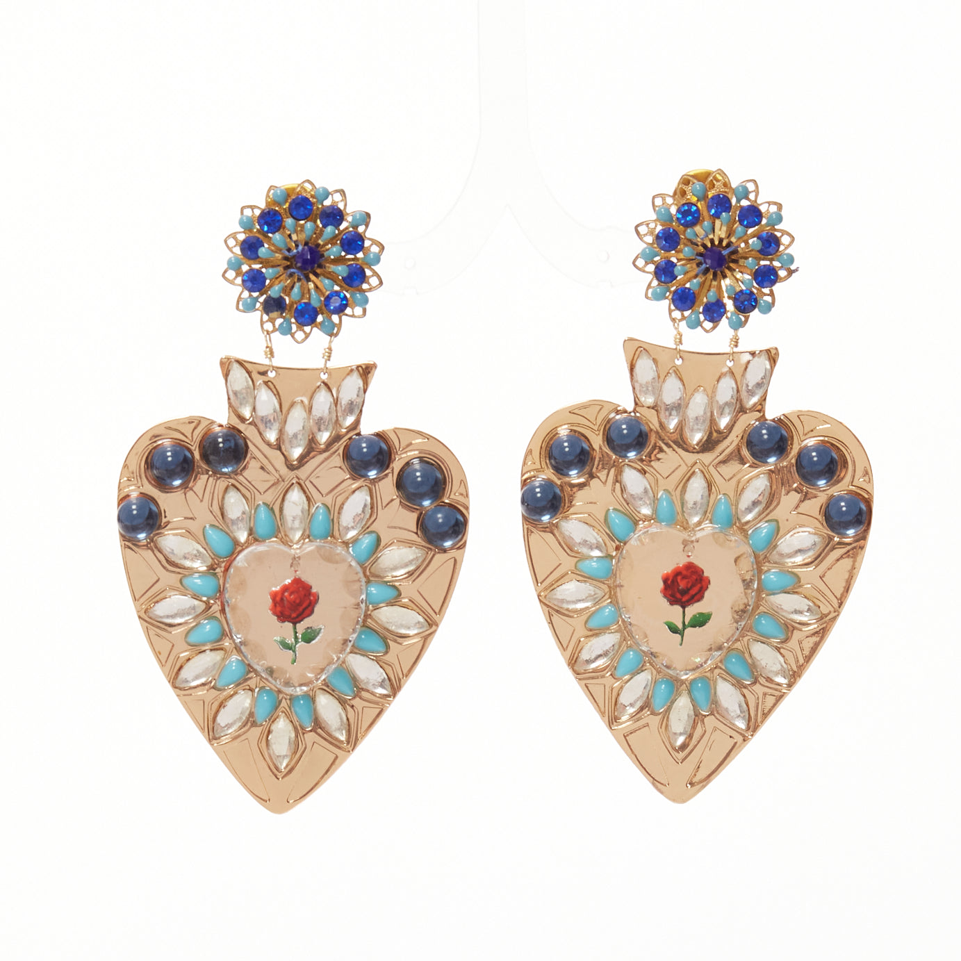 Mercedes Salazar Heart Resin Earrings