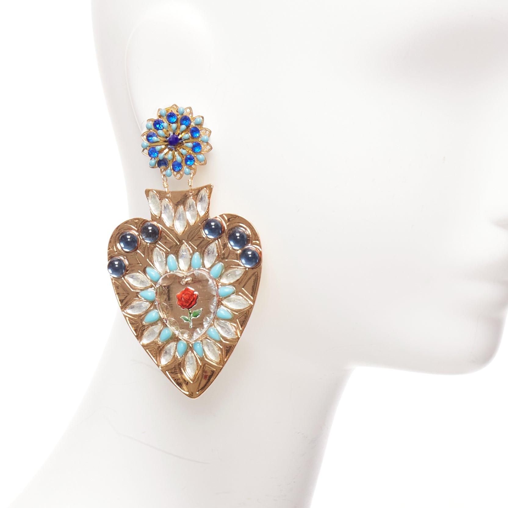 Mercedes Salazar Heart Resin Earrings - Back view