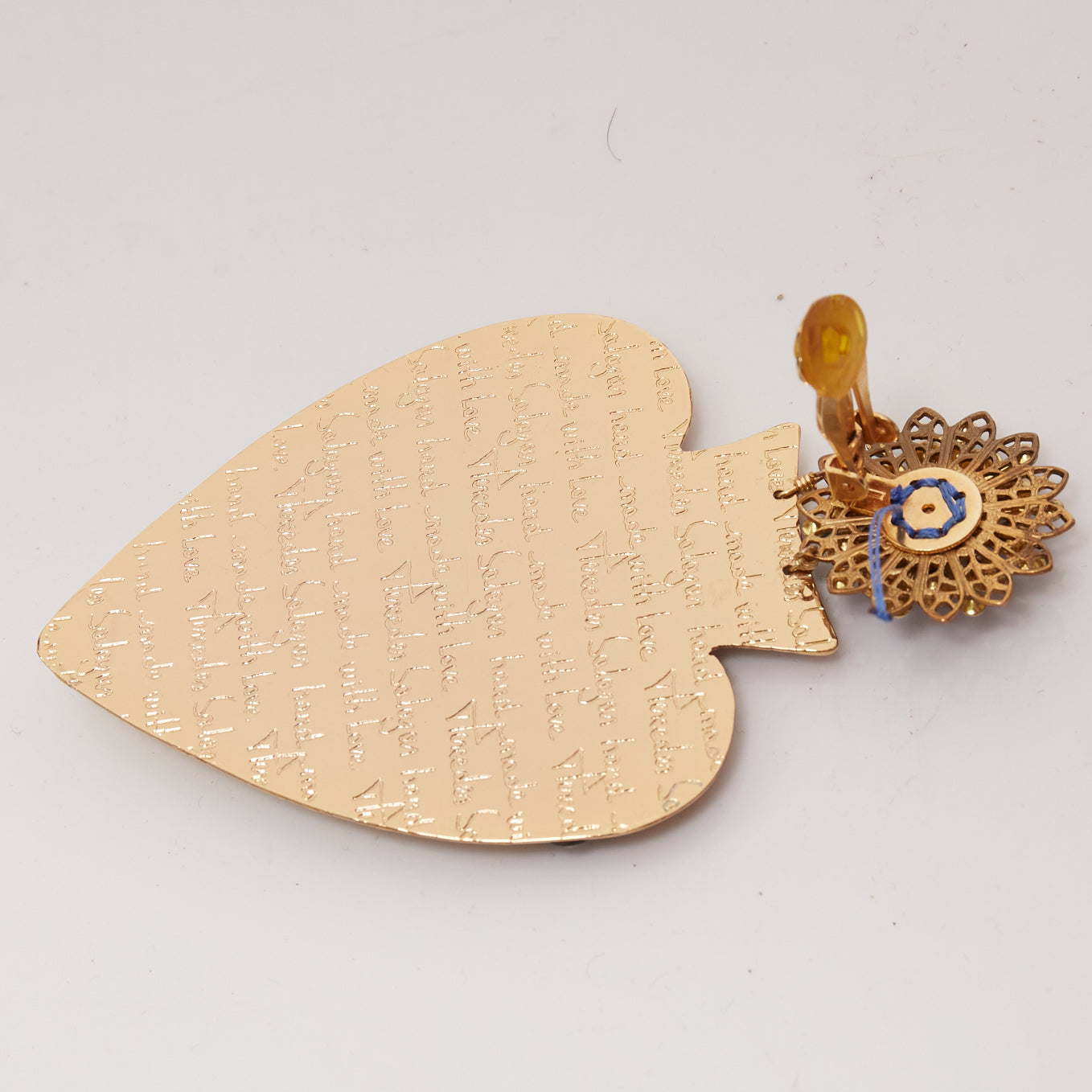 Mercedes Salazar Heart Resin Earrings - Side view